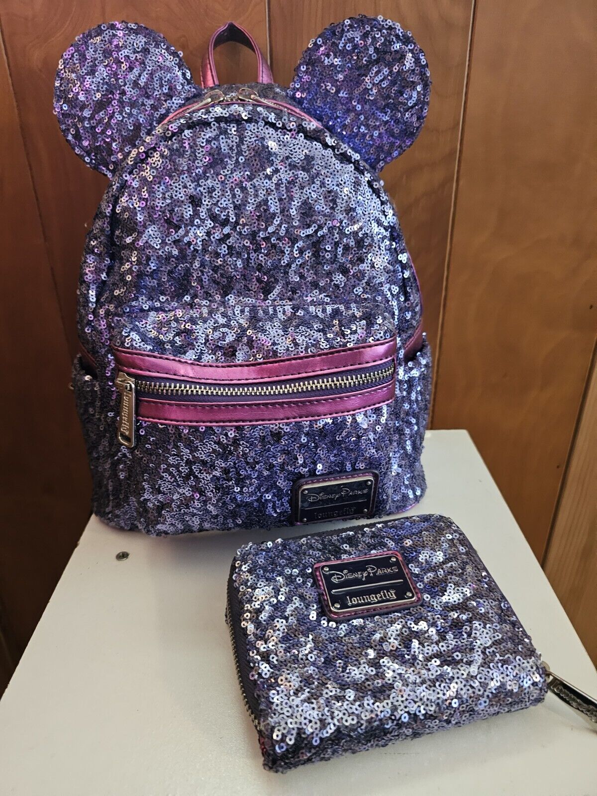 2019 Purple Potion Loungefly Disney  Bag USED with Matching Wallet SET Only