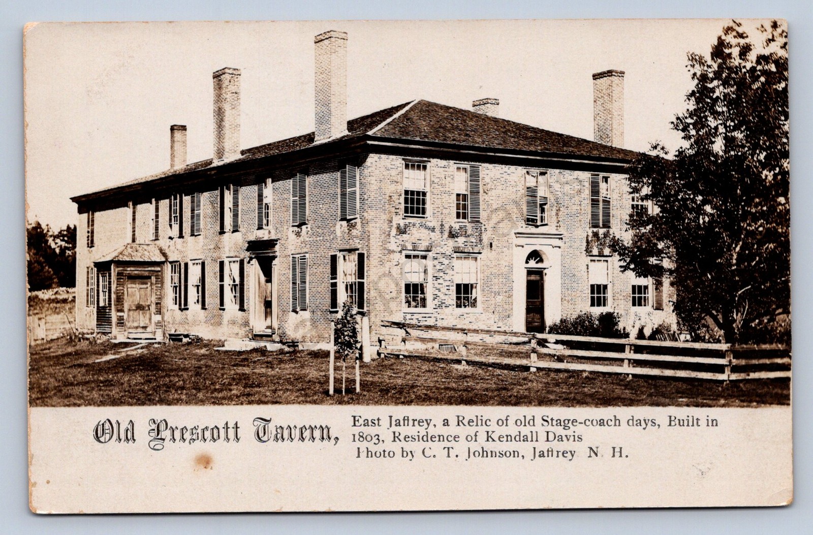 K1/ Jaffrey New Hampshire RPPC Postcard c1920s Prescott Tavern 532 K1/ Jaffrey New Hampshire RPPC Postcard c1920s Prescott Tavern 532