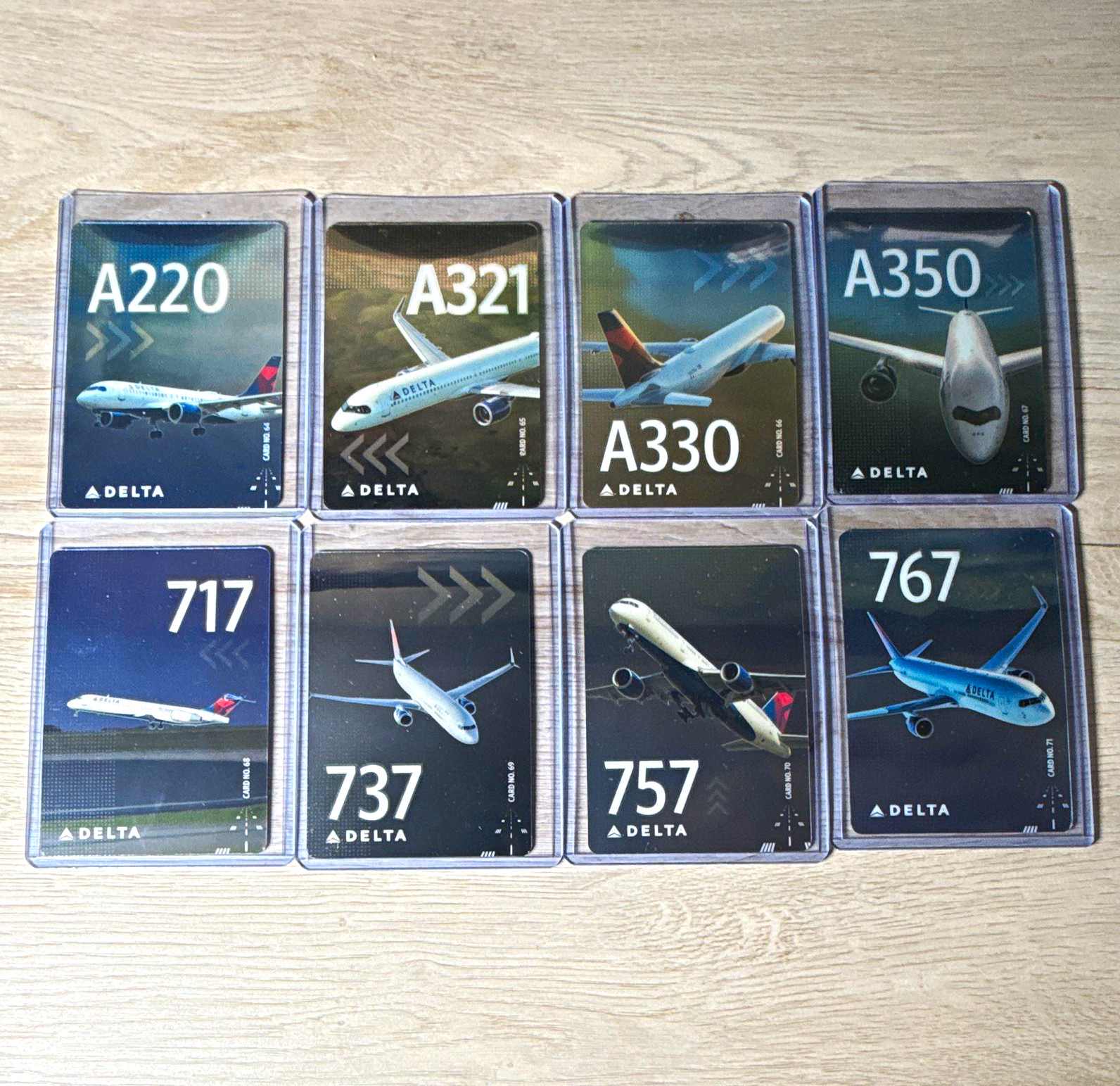 Delta Air Lines Aircraft Model Collector Card Lot (8) FULL NEW RELEASE SET