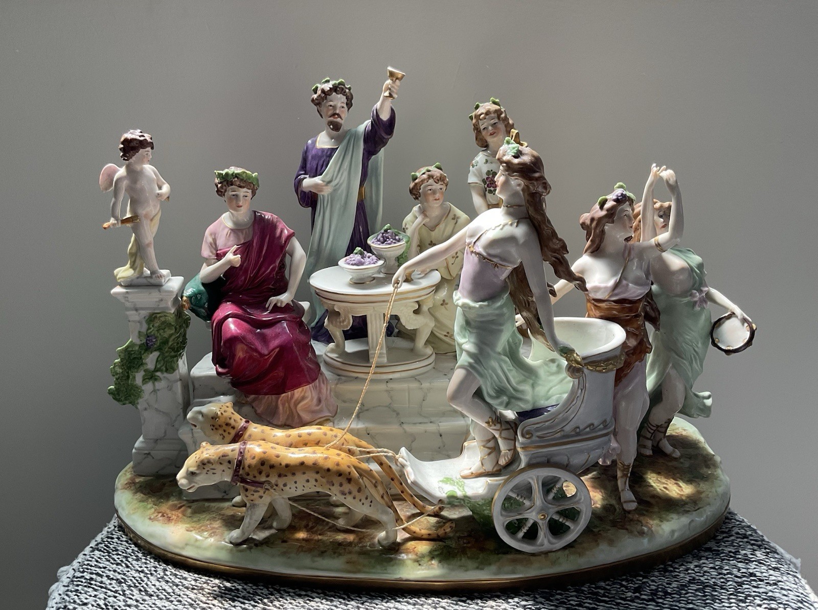 Spectacular German Scheibe Alsbach fine porcelain figural group- Roman Feast 15” Spectacular German Scheibe Alsbach fine porcelain figural group- Roman Feast 15”