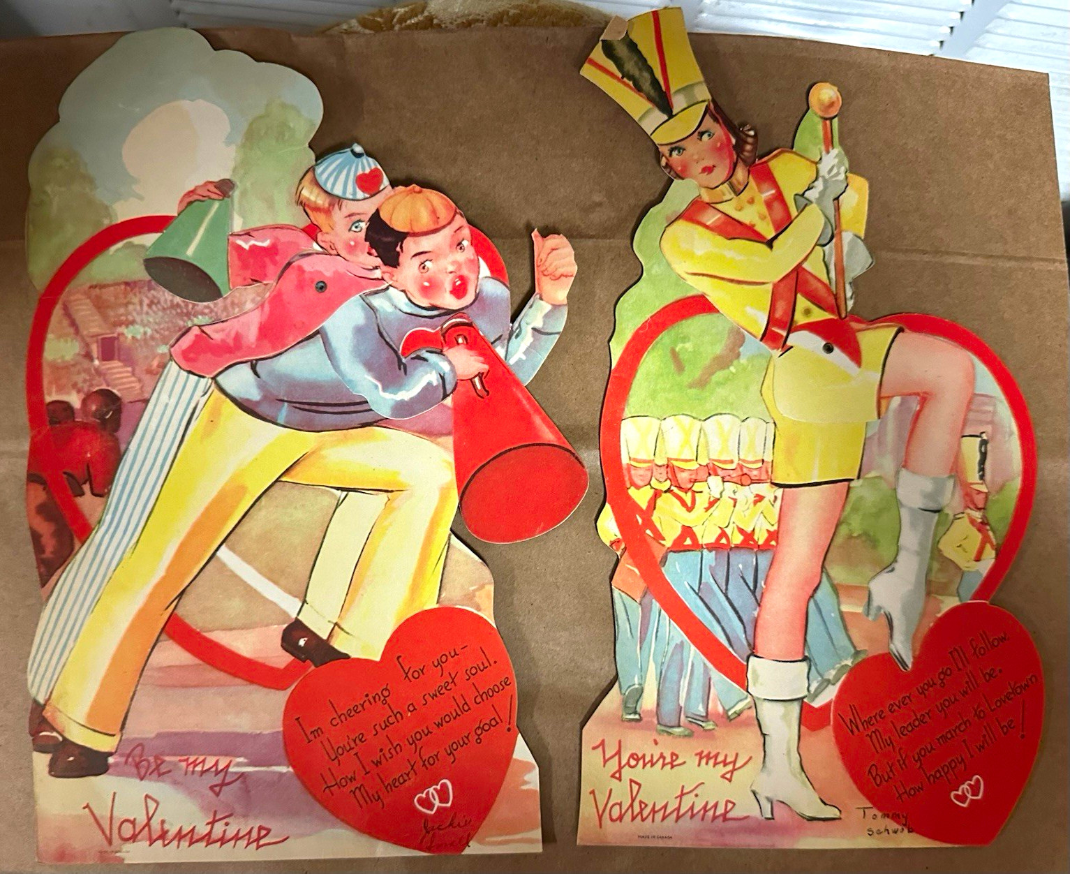 Vintage Valentine’s Day Card Cutouts Lot, 2 Pieces Vintage Valentine’s Day Card Cutouts Lot, 2 Pieces