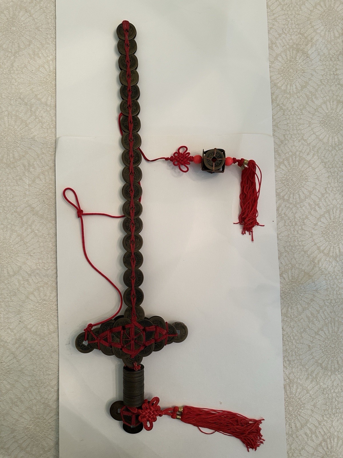 Chinese Coin Sword 20 1/2” Good Luck Feng Shui Coins Talisman Chinese Coin Sword 20 1/2” Good Luck Feng Shui Coins Talisman