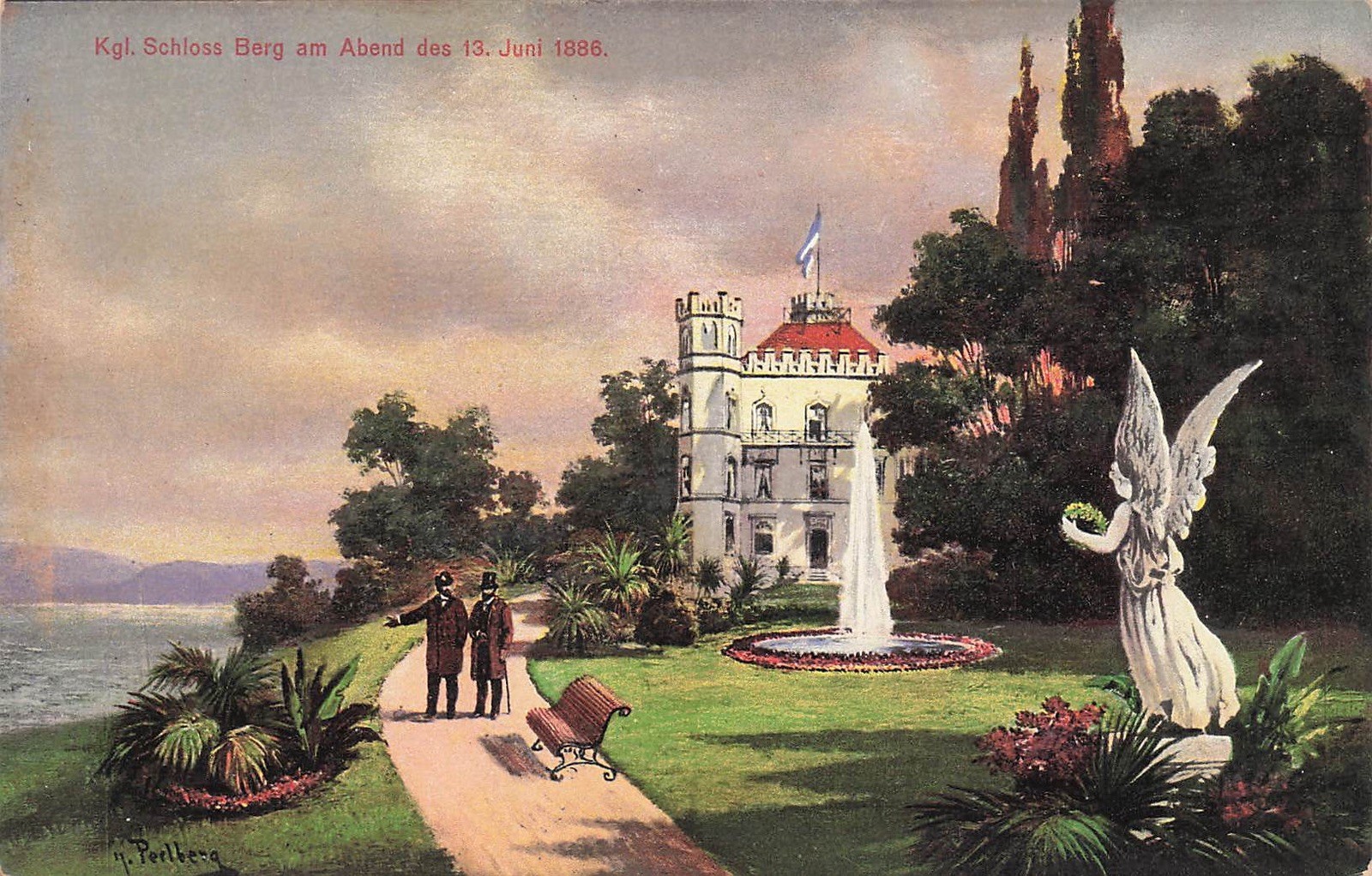 Postcard Berg (82335), Royal Castle Berg, lithograph, postcard Postcard Berg (82335), Royal Castle Berg, lithograph, postcard