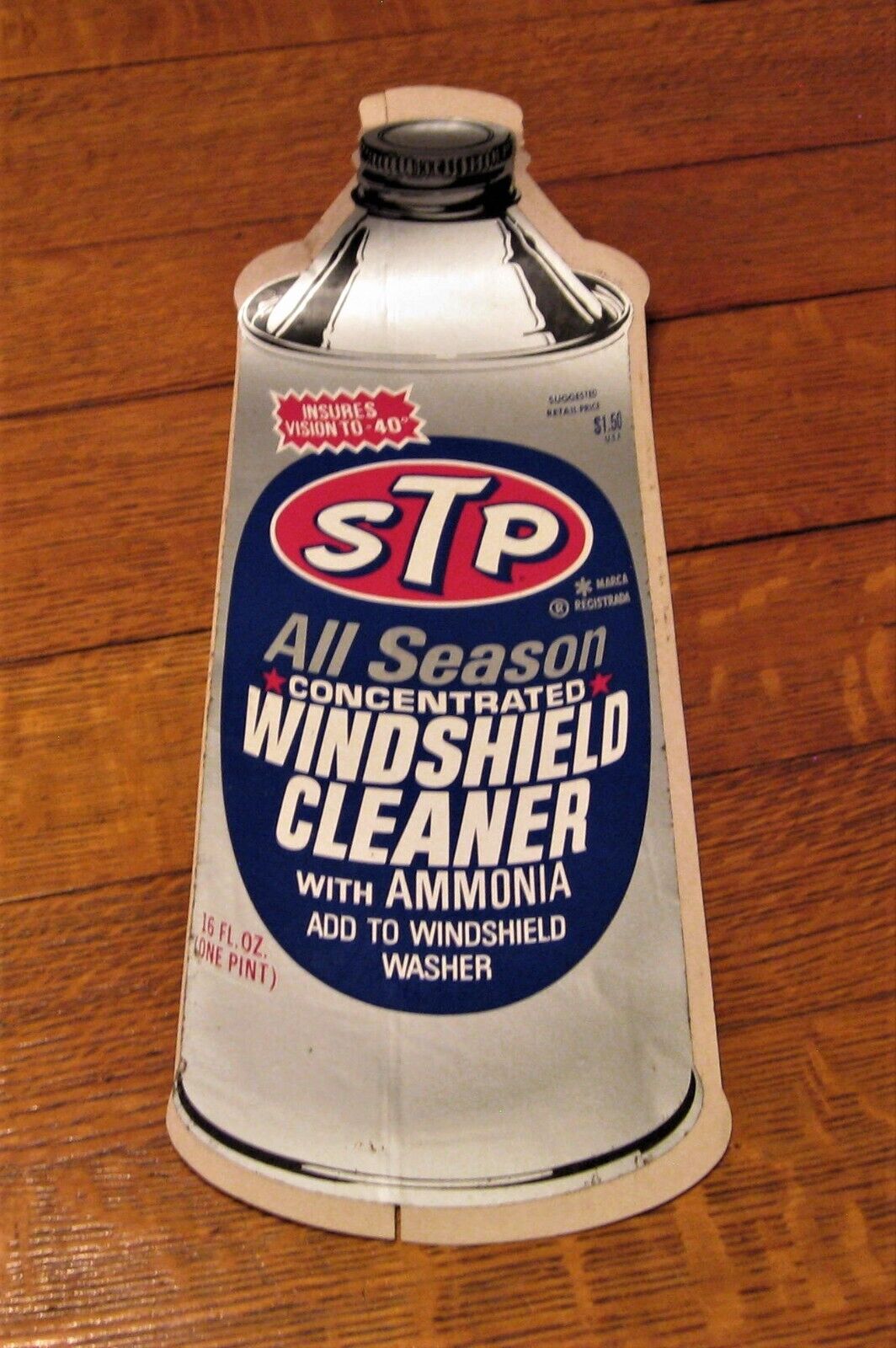 Vintage STP all season windshield cleaner sticker