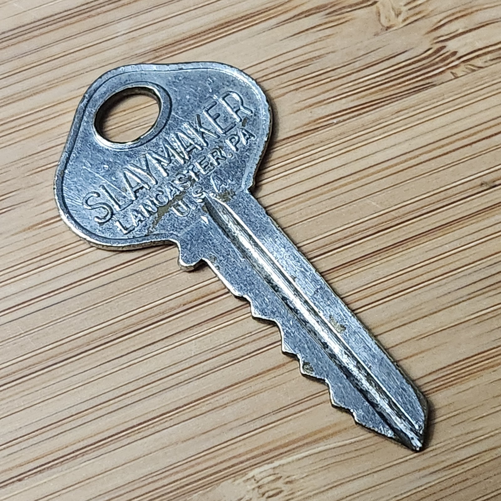 Vintage Slaymaker Key Lancaster PA USA 2" Ornate Lock Padlock Key Tumbler Door