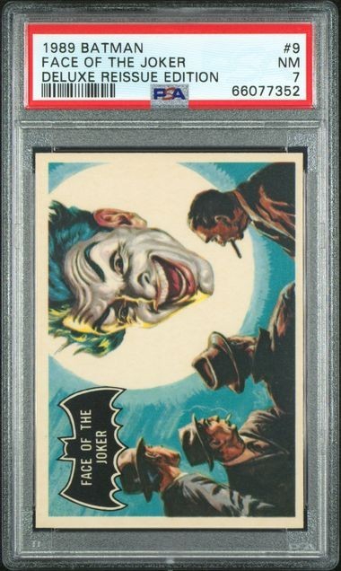 1966 TOPPS BATMAN 1989 DELUXE REISSUE EDITION FACE OF THE JOKER #9 PSA 7 1966 TOPPS BATMAN 1989 DELUXE REISSUE EDITION FACE OF THE JOKER #9 PSA 7