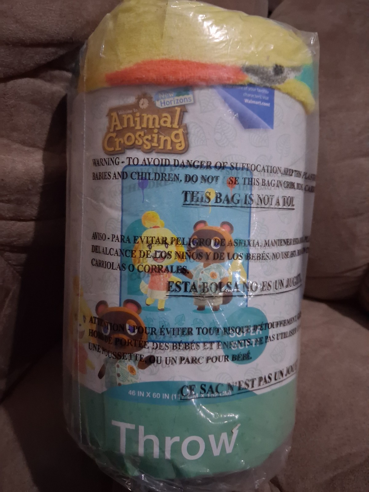 Animal Crossing: New Horizons Plush Throw Blanket Camp Site Fun 46x60in Tom Nook Animal Crossing: New Horizons Plush Throw Blanket Camp Site Fun 46x60in Tom Nook