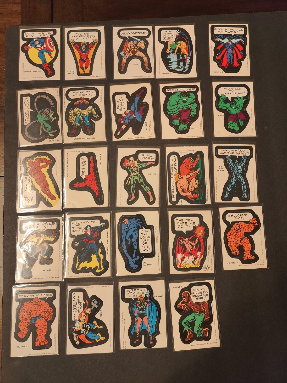 1975 Topps Marvel Super Hero Stickers lot of 24 Dracula Thing Thor Hulk NICE 1975 Topps Marvel Super Hero Stickers lot of 24 Dracula Thing Thor Hulk NICE