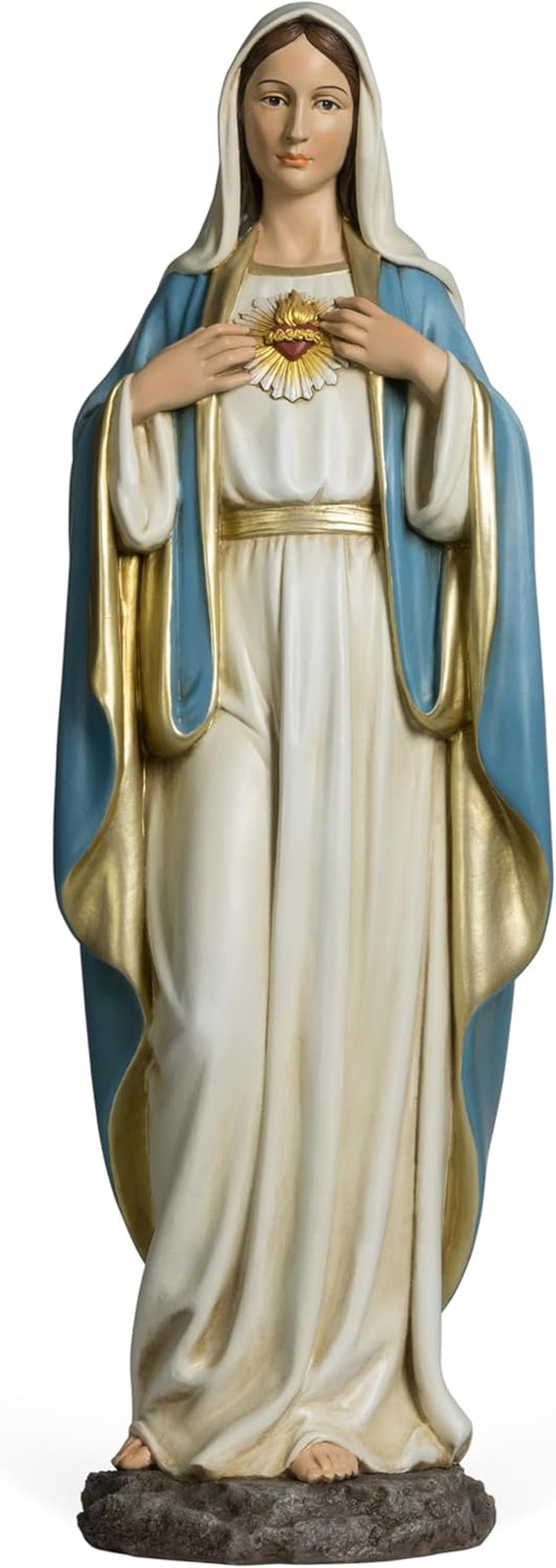 BC Catholic Immaculate Heart of Virgin Mary Statue, 24.5" H Large Holy Mother St