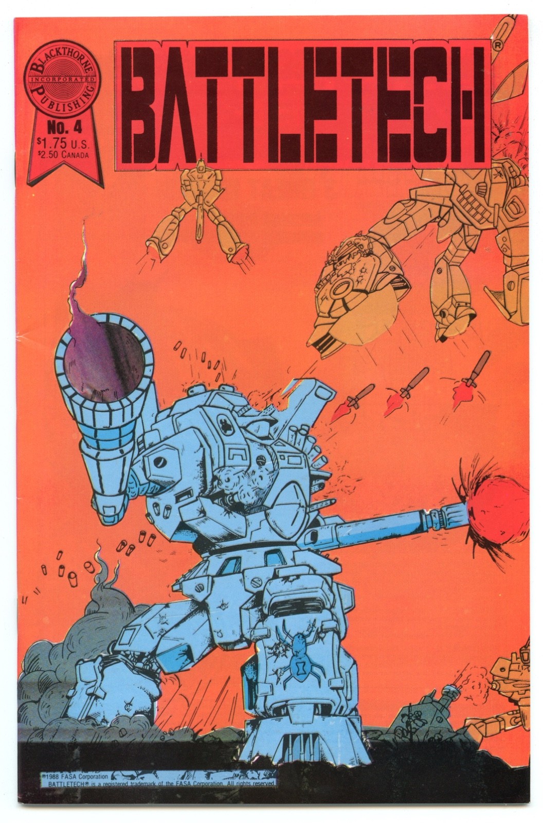 Battletech #4 Blackthorne Publishing 1988 Gemini mailer Battletech #4 Blackthorne Publishing 1988 Gemini mailer