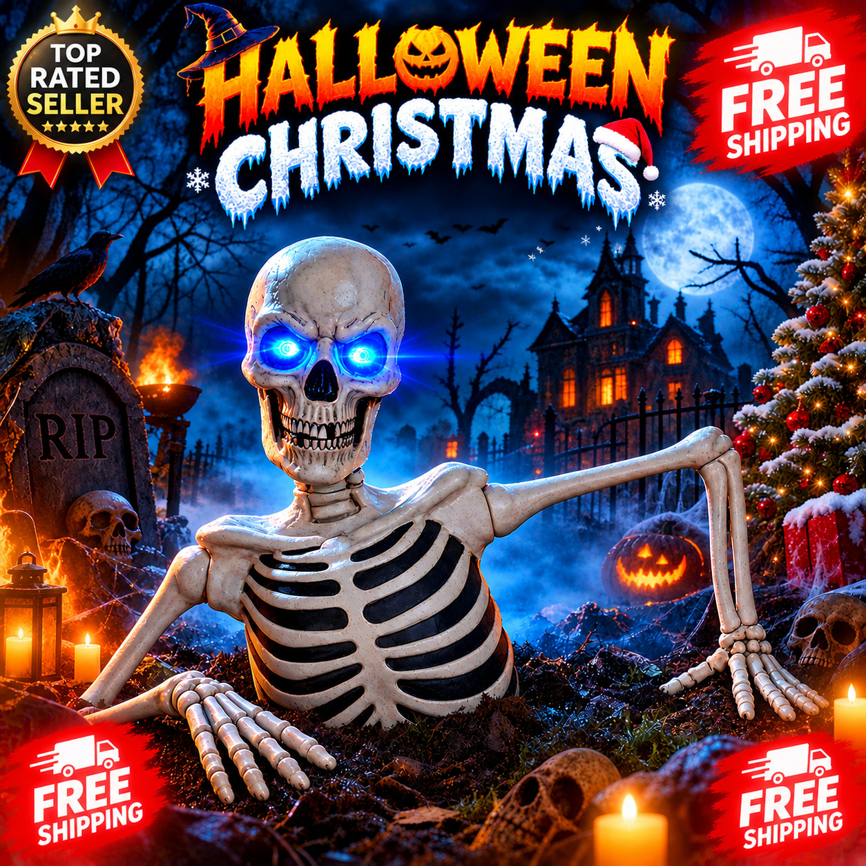 Halloween Giant Ground Gr5ft (1.6m) Ground Breaking Skeleton With Lights Sounds Halloween Giant Ground Gr5ft (1.6m) Ground Breaking Skeleton With Lights Sounds
