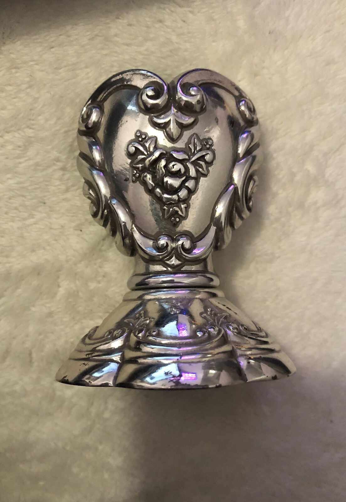 Vintage Brighton Silver Candleholder Roses Heart Vintage Brighton Silver Candleholder Roses Heart