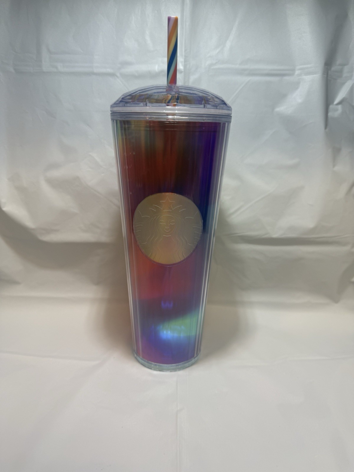 Starbucks Exclusive 2021 Rainbow Pride Kaleidoscope 24 oz Cold Cup Tumbler 
