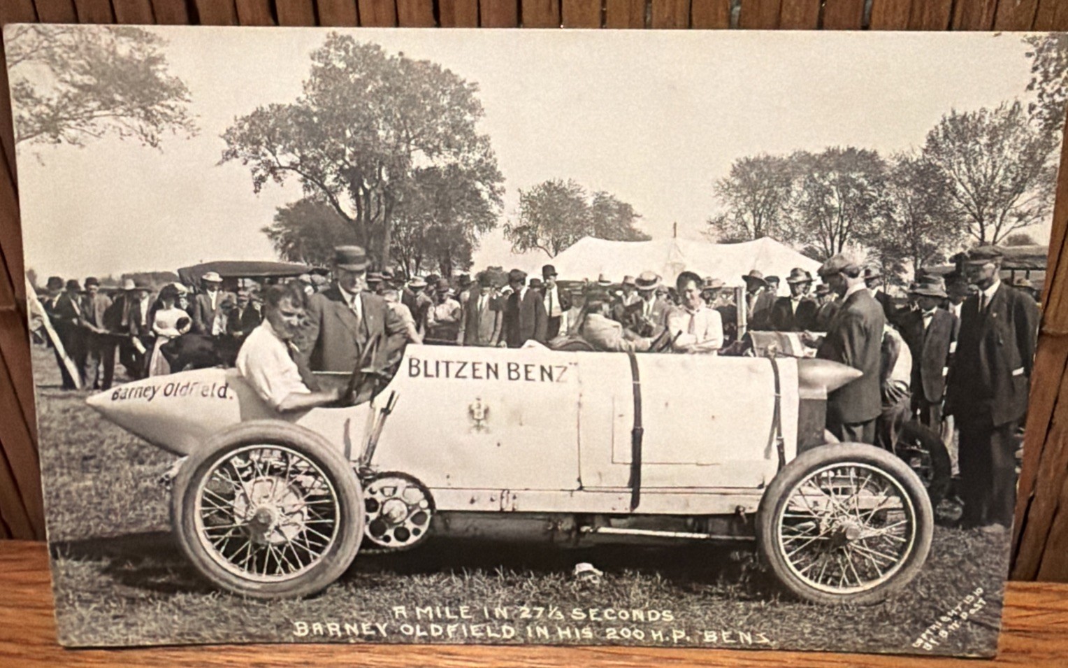 Auto Racing Barney Oldfield 200 H.P. Bens Blitzen Benz Race Car RPPC Auto Racing Barney Oldfield 200 H.P. Bens Blitzen Benz Race Car RPPC