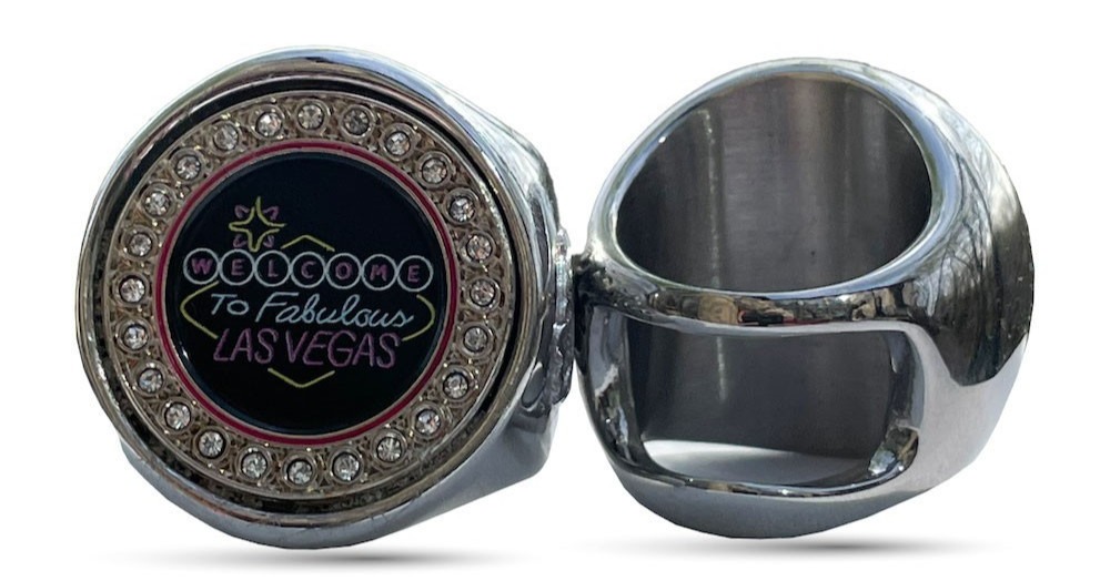 The Welcome to Las Vegas deCAPitator ring bottle cap and can tab opener The Welcome to Las Vegas deCAPitator ring bottle cap and can tab opener
