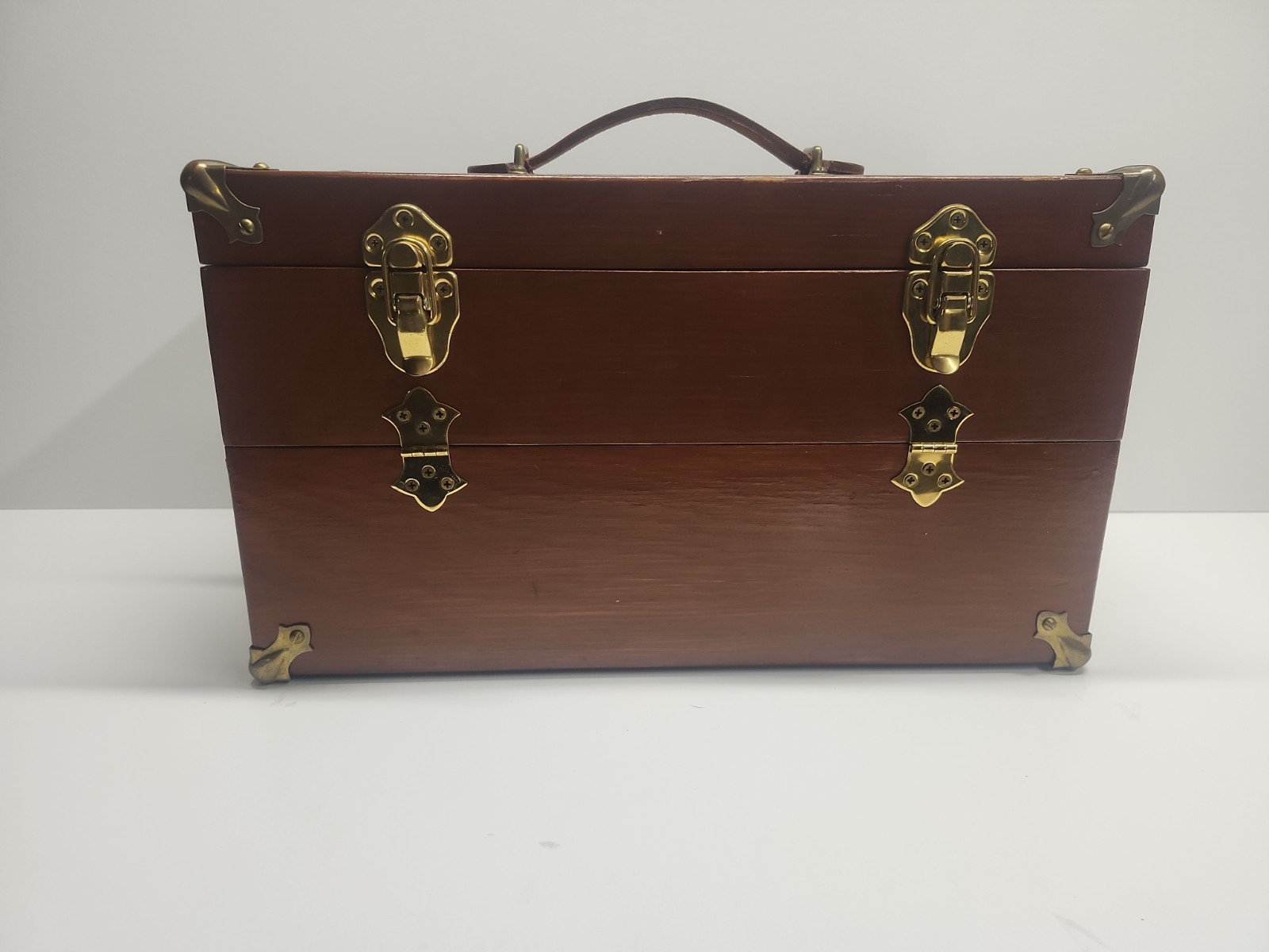 Vintage Gerstner Style Model 12 Wood Companion Chest Blue Felt Tray 15.5x9x8.5 Vintage Gerstner Style Model 12 Wood Companion Chest Blue Felt Tray 15.5x9x8.5