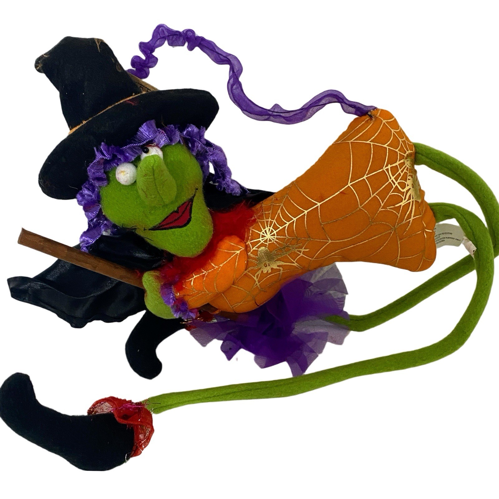 HANNA'S HANDIWORKS Flying Witch Figure Halloween 14” Broom Hanging Decor HANNA'S HANDIWORKS Flying Witch Figure Halloween 14” Broom Hanging Decor