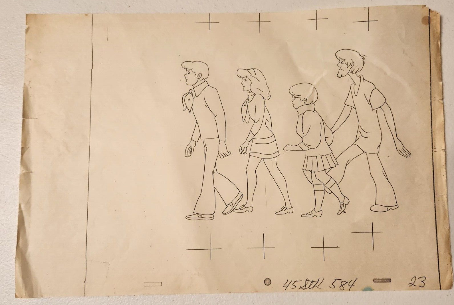 1969 Scooby-Doo 6x Vintage Mimeograph Hanna Barbera Production Drawing SEE NOTES