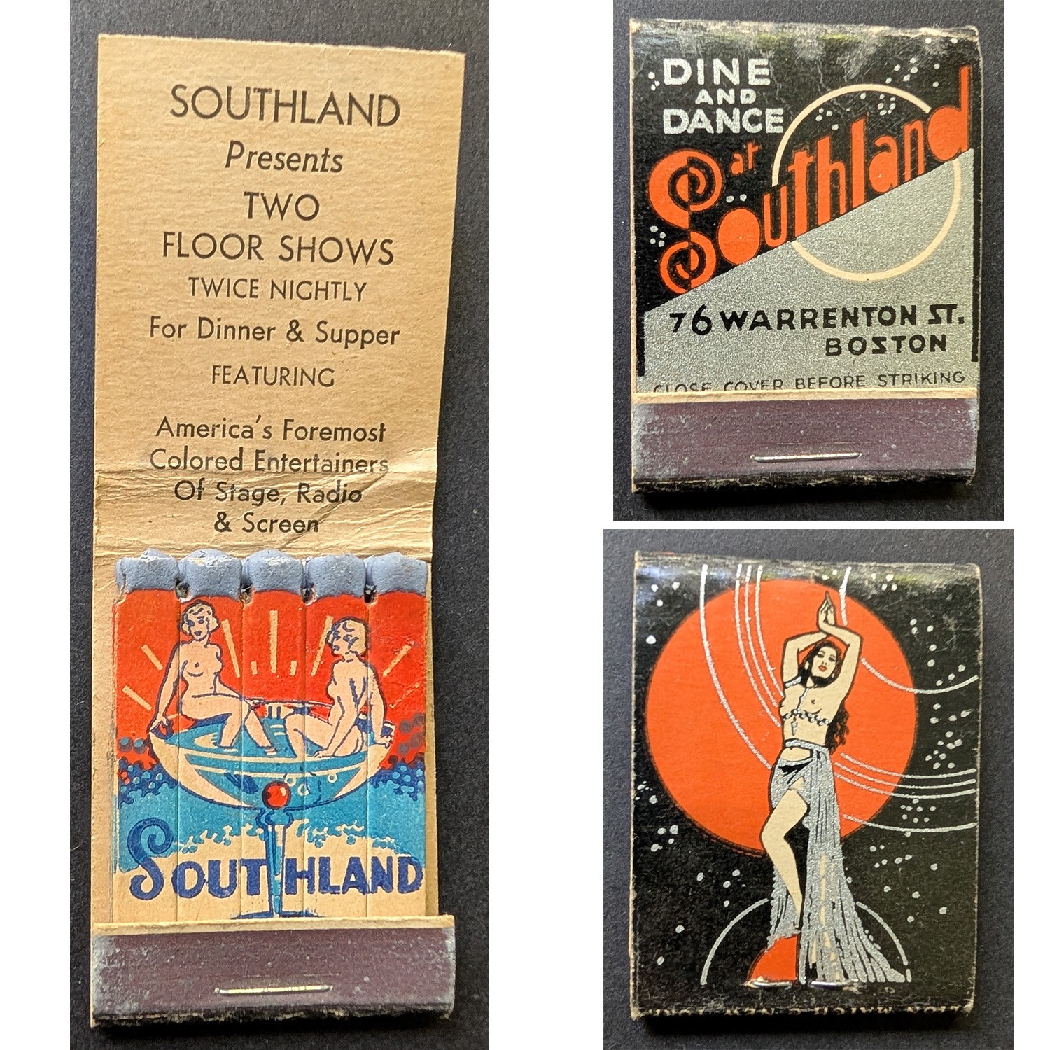 Girlie Feature Matchbook Southland Boston MA Girlie Feature Matchbook Southland Boston MA