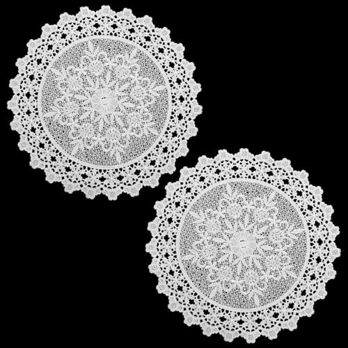 2 PCS Crochet Doilies, 10 Inch Round Lace Doilies for Tables Vintage Elegant 2 PCS Crochet Doilies, 10 Inch Round Lace Doilies for Tables Vintage Elegant