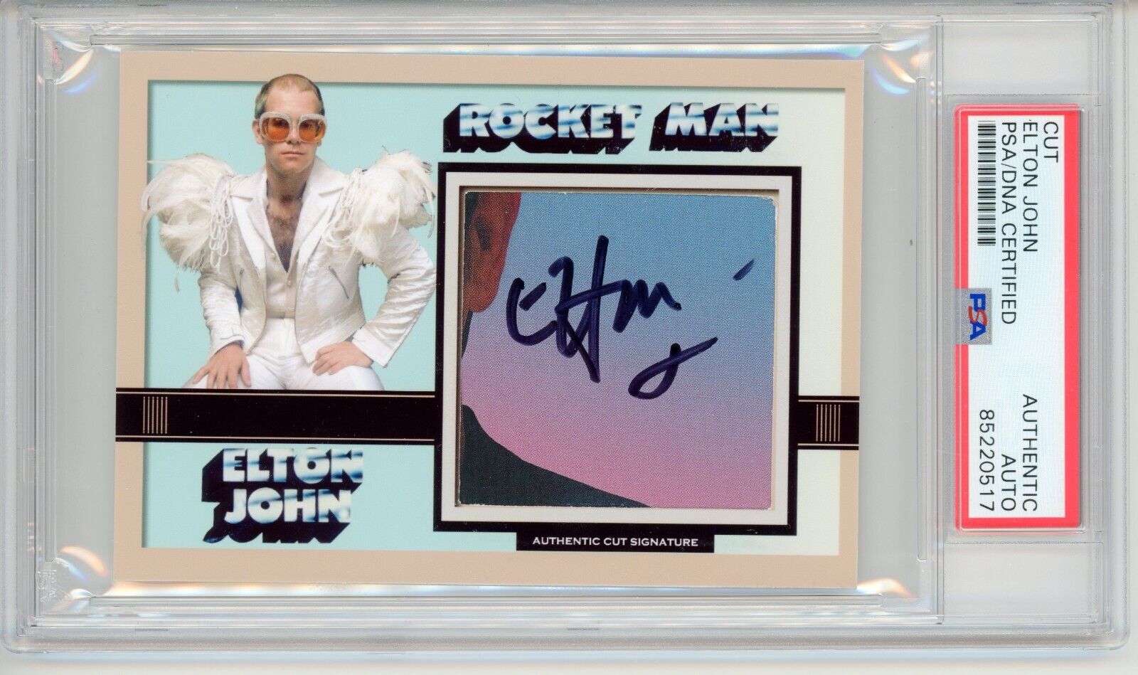 Elton John ~ Signed Rocket Man Custom Autographed Trading Card ~ PSA DNA Encased