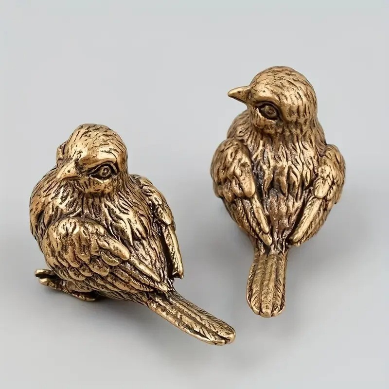 Antique Brass Sparrow Bird Figurine Statue Solid Brass Sculpture Home Decor Gift Antique Brass Sparrow Bird Figurine Statue Solid Brass Sculpture Home Decor Gift