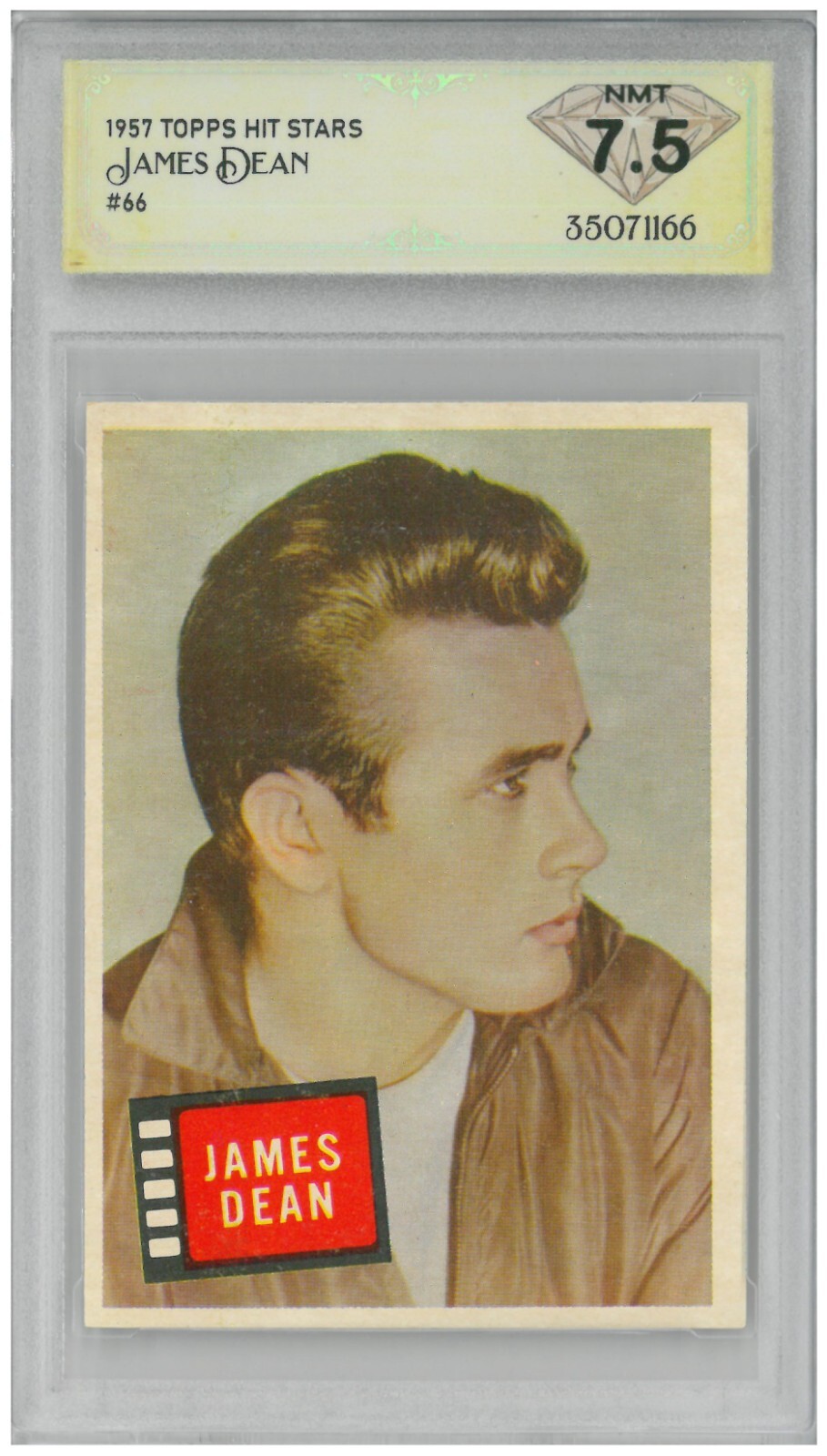 1957 Topps Hit Stars JAMES DEAN #66 💎 DSG 7.5 NM 1957 Topps Hit Stars JAMES DEAN #66 💎 DSG 7.5 NM