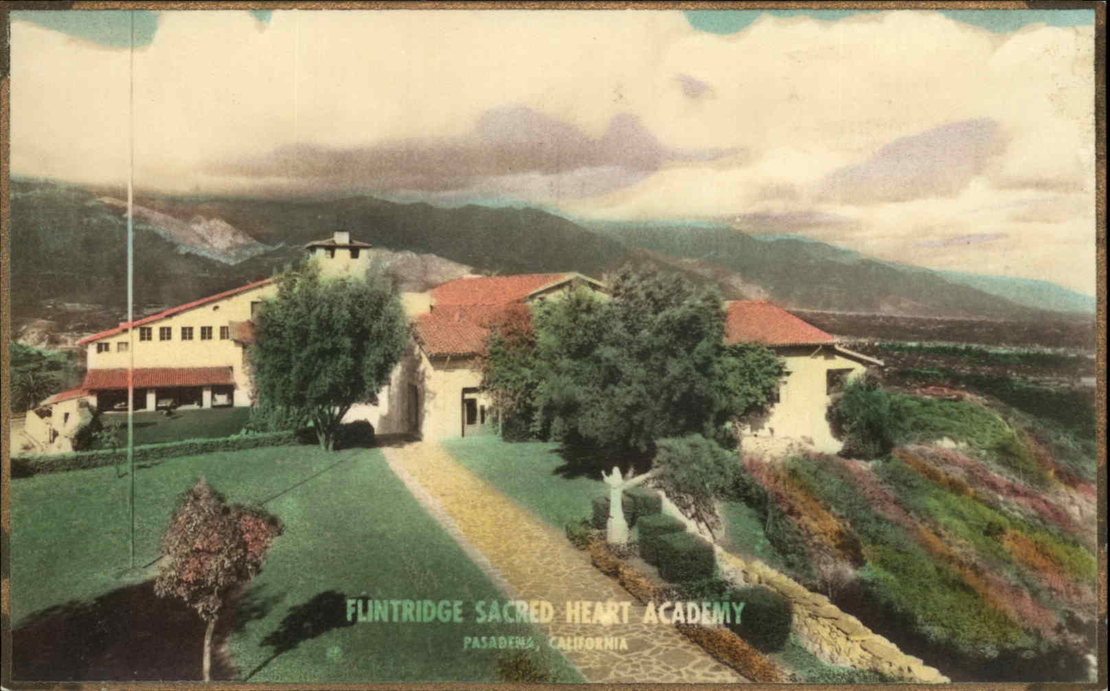 Pasadena California CA Flintridge Sacred Heart Academy Tinted RPPC PC Pasadena California CA Flintridge Sacred Heart Academy Tinted RPPC PC