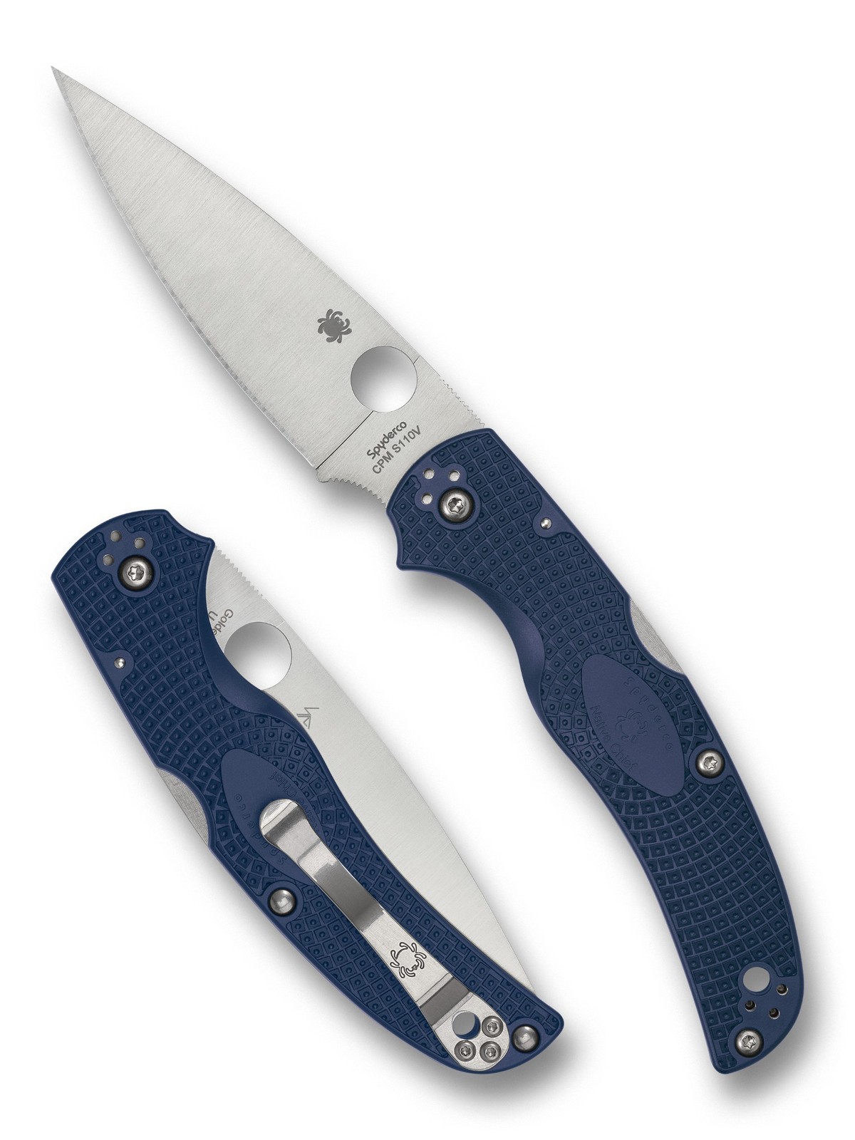 Spyderco Native Chief Lightweight C244PDBL Satin S110V PlainEdge Blade Blue FRN Spyderco Native Chief Lightweight C244PDBL Satin S110V PlainEdge Blade Blue FRN