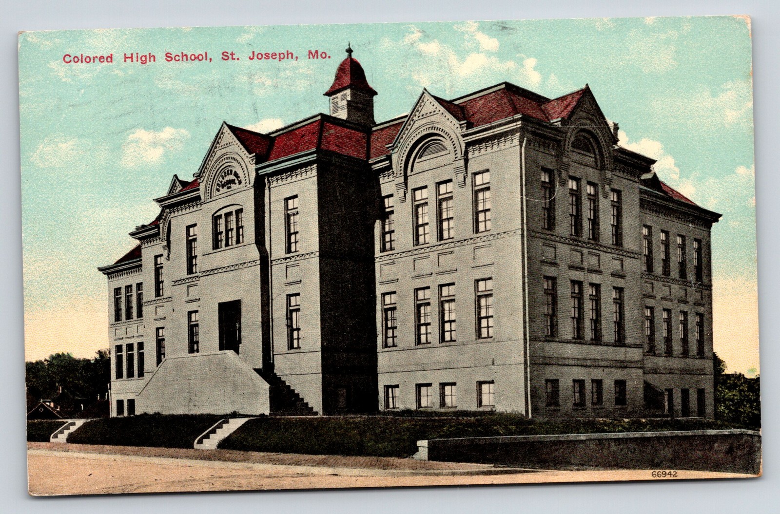 St Joseph MO~Black Americana~Bartlett Colored High School~18th & Angelique~1917 