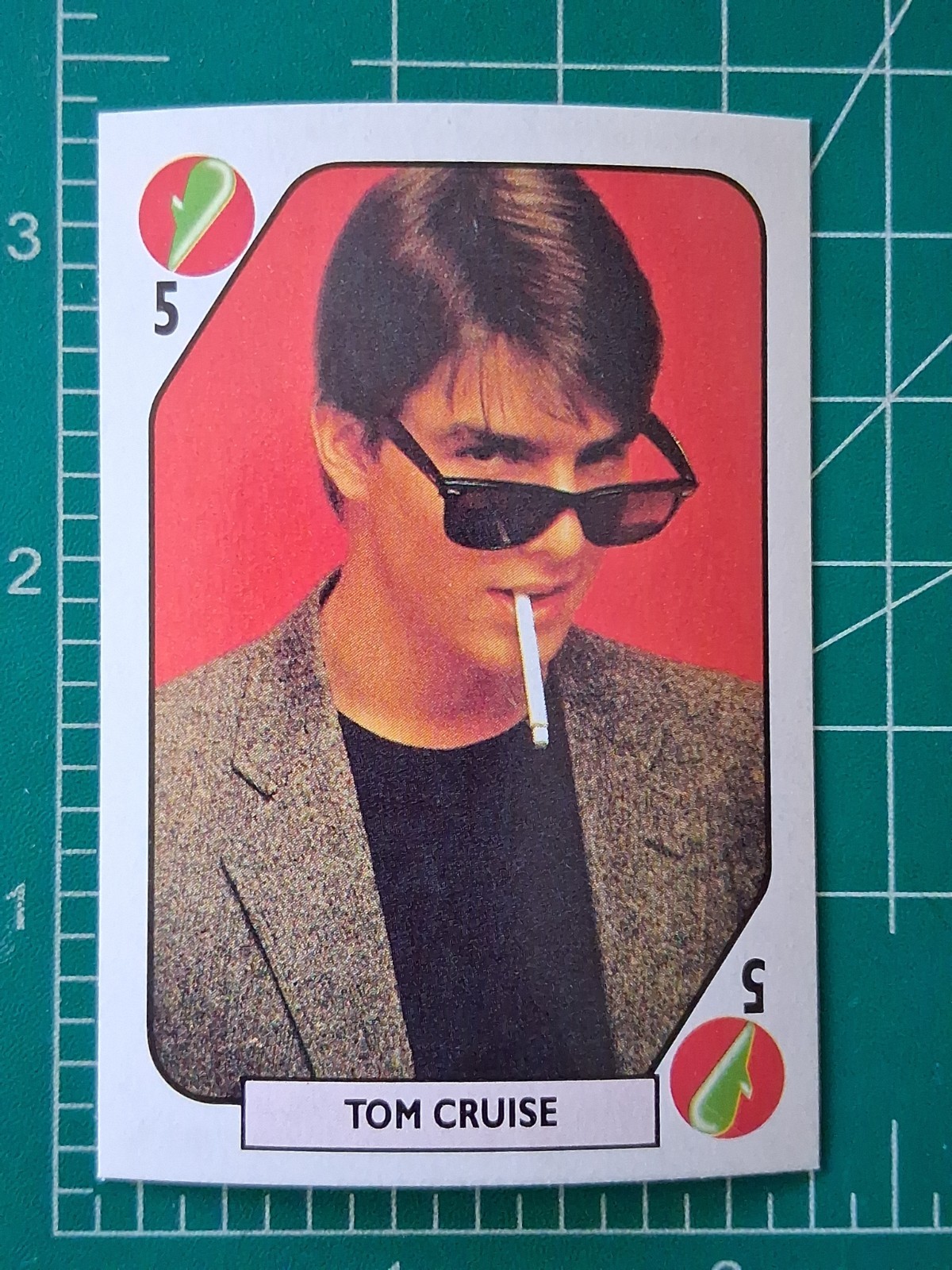 1988 tele banco ROCK Pop Music & MOVIE Stars CARD TOM CRUISE RISKY BUSINESS 