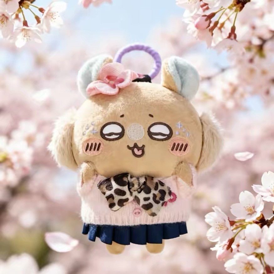New Chiikawa Leopard Bow Momonga Plush Doll Toy Keychain Backpack Plushie Gift