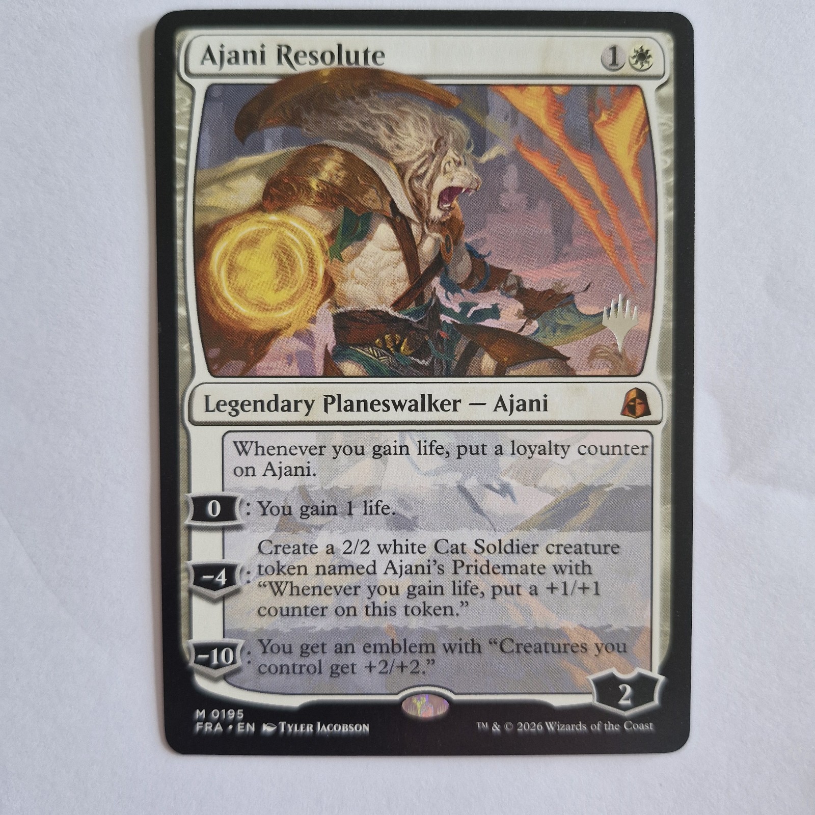 Ajani Resolute - MtG Reality Fracture - NM - Silver Stamp Promo Ajani Resolute - MtG Reality Fracture - NM - Silver Stamp Promo