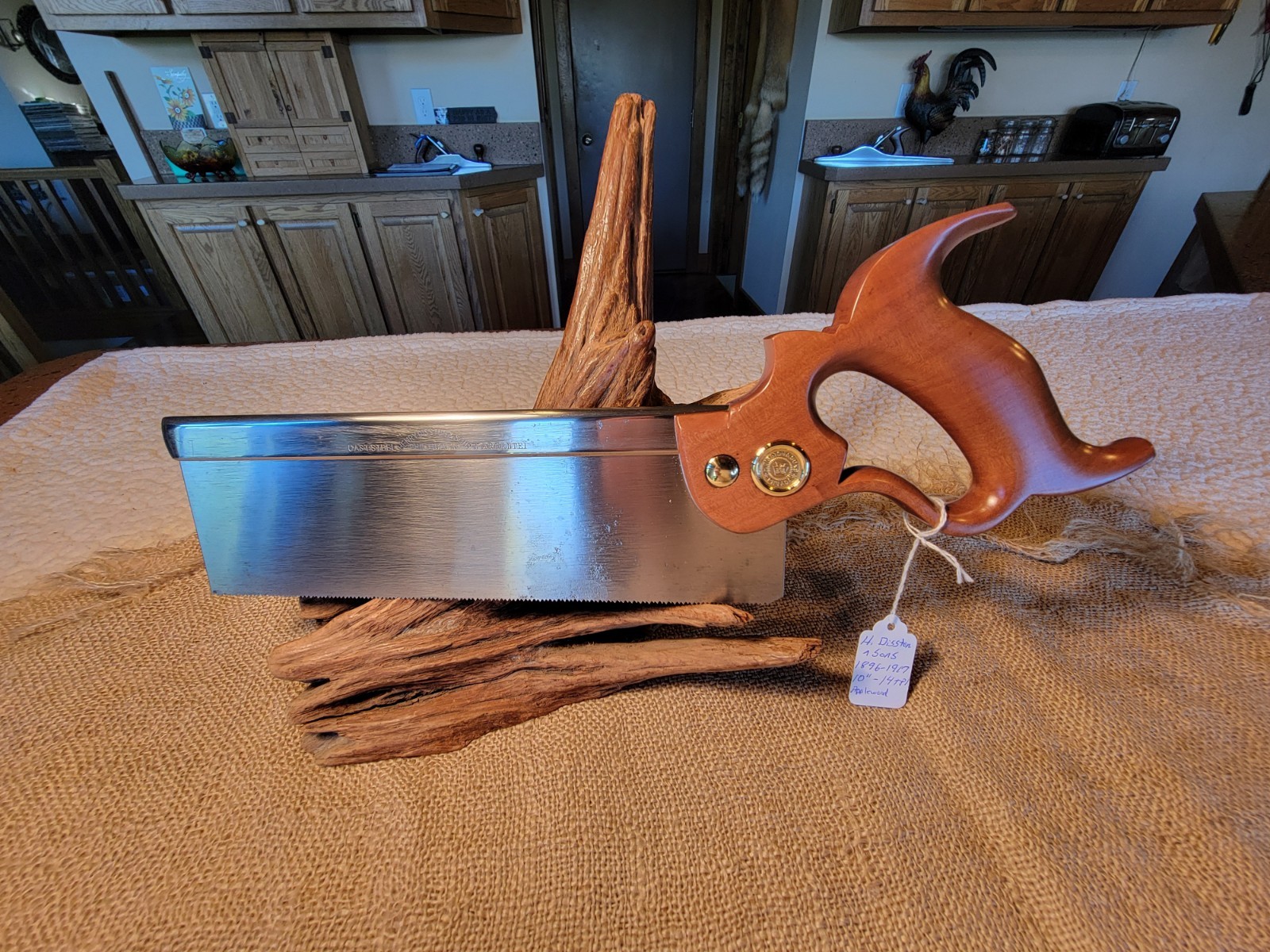 Vintage Antique H. DISSTON & SONS 10” Back Saw 1896-1917 Excellent Vintage Antique H. DISSTON & SONS 10” Back Saw 1896-1917 Excellent