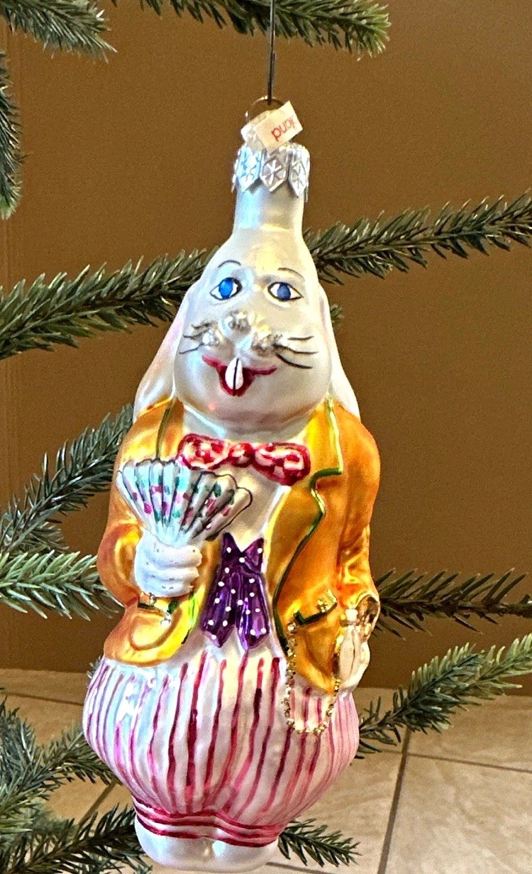VTG 1996 Kurt Adler Polonaise White Rabbit Glass Ornament LTD Edition 2594/10000 VTG 1996 Kurt Adler Polonaise White Rabbit Glass Ornament LTD Edition 2594/10000