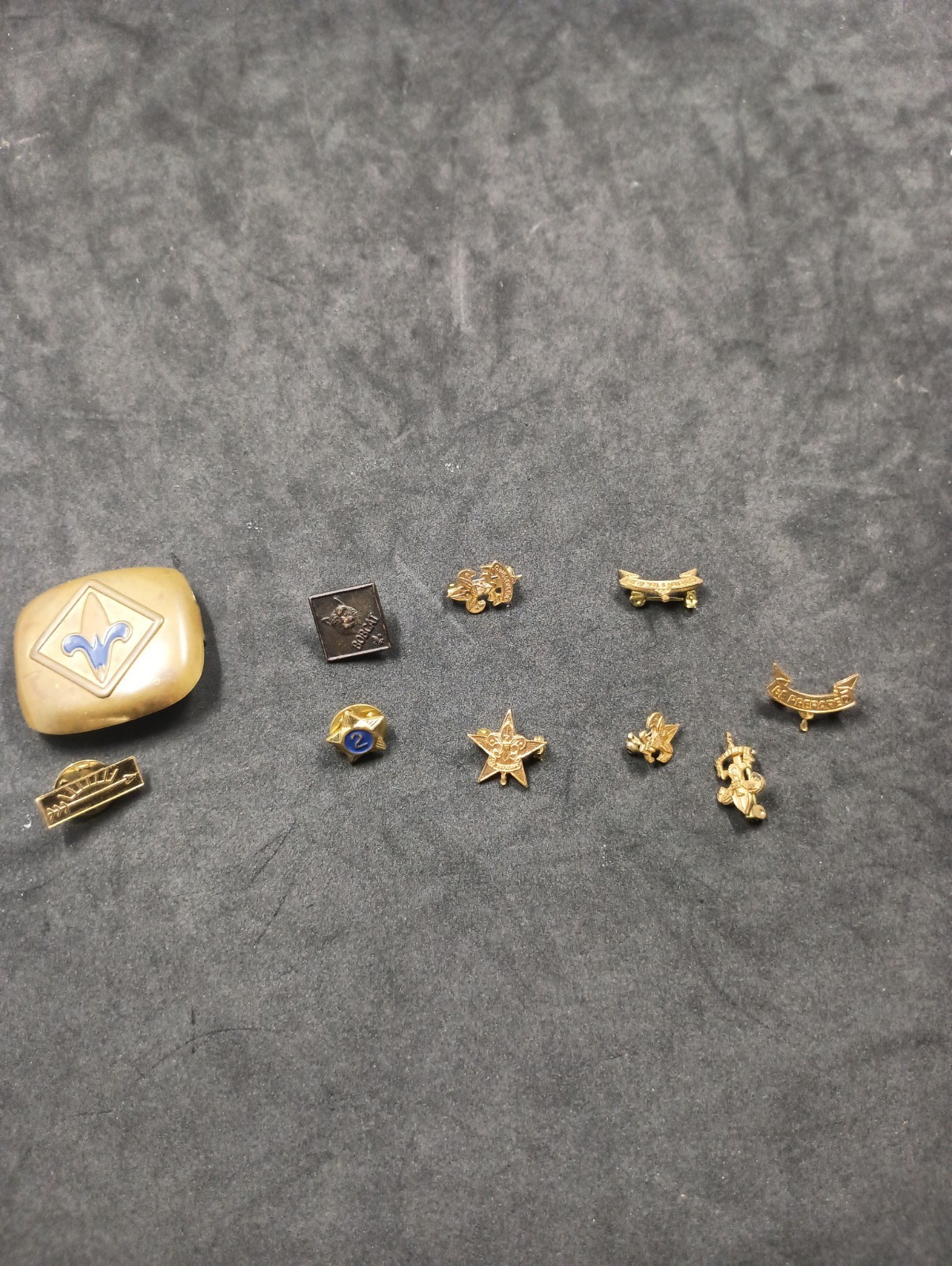 Vintage Boy Scouts BSA Cub Scout Pins Lot of 9 Webelos Slide Star Rank Bobcat