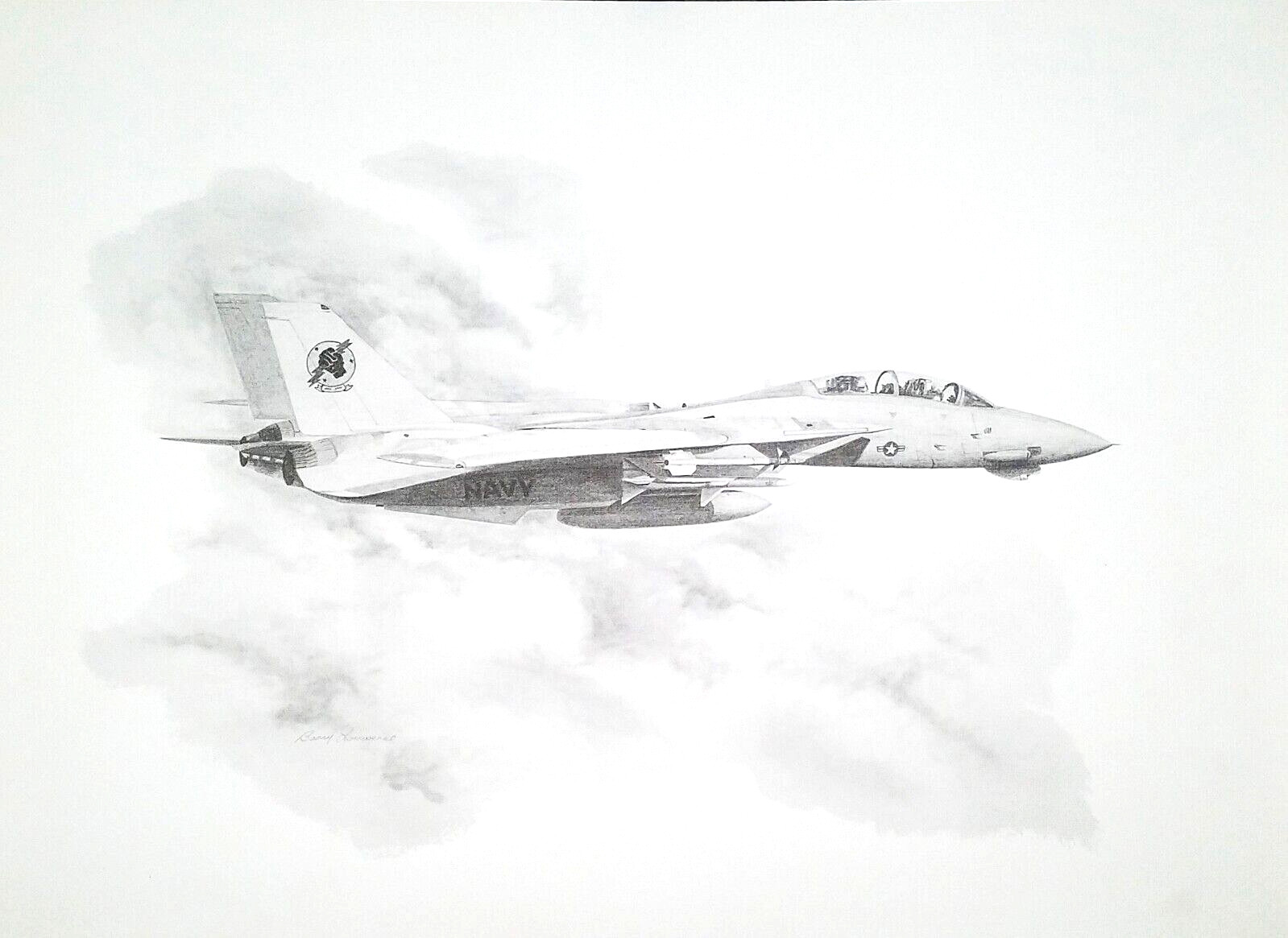 F-14 Tomcat Original "Top Gun" Movie Plane Print 16" x 20" Beautiful F-14 Tomcat Original "Top Gun" Movie Plane Print 16" x 20" Beautiful