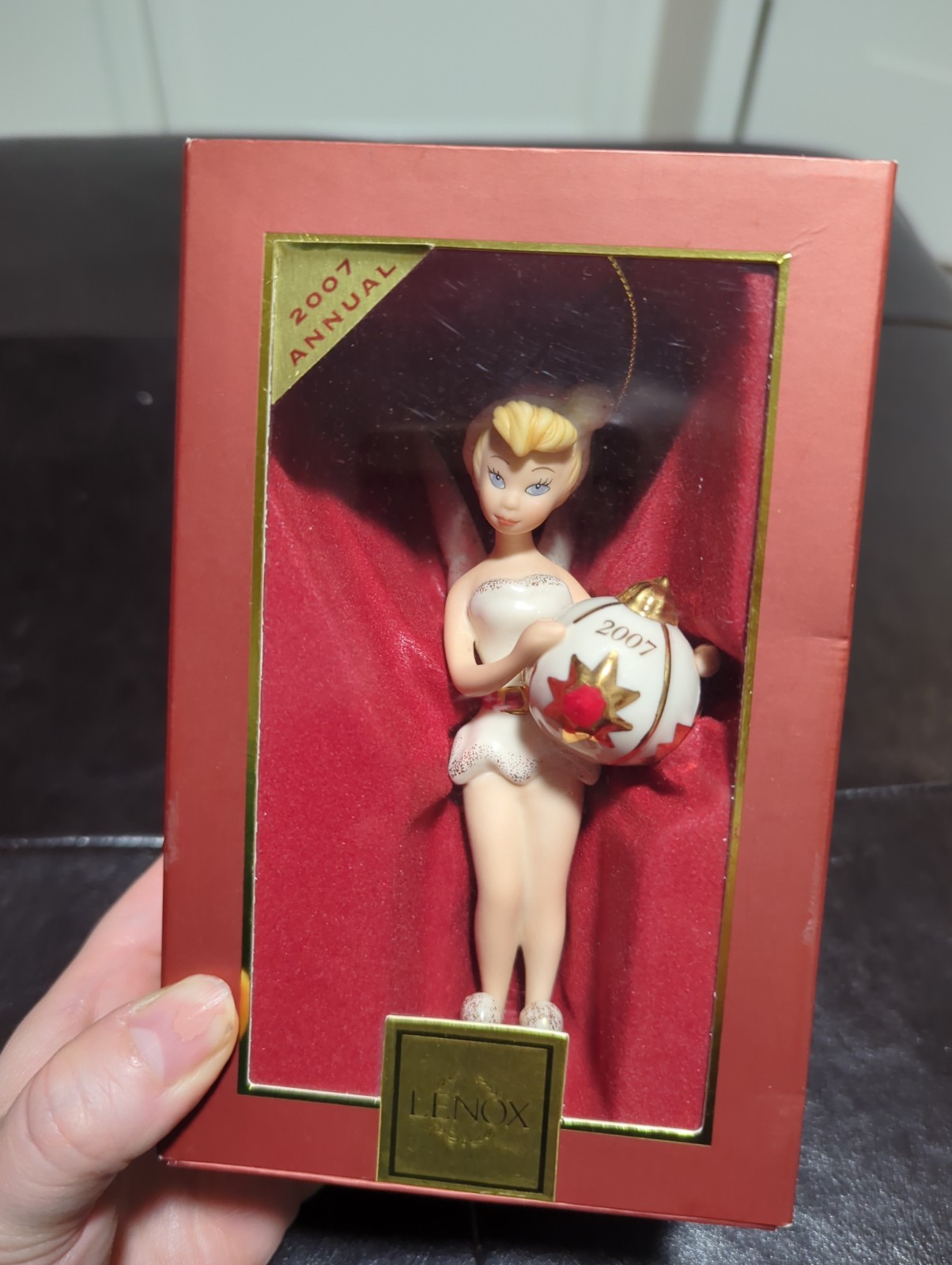 Lenox Disney 2007 Very Merry Tinker Bell Annual Ornament Ivory China Gold Gem