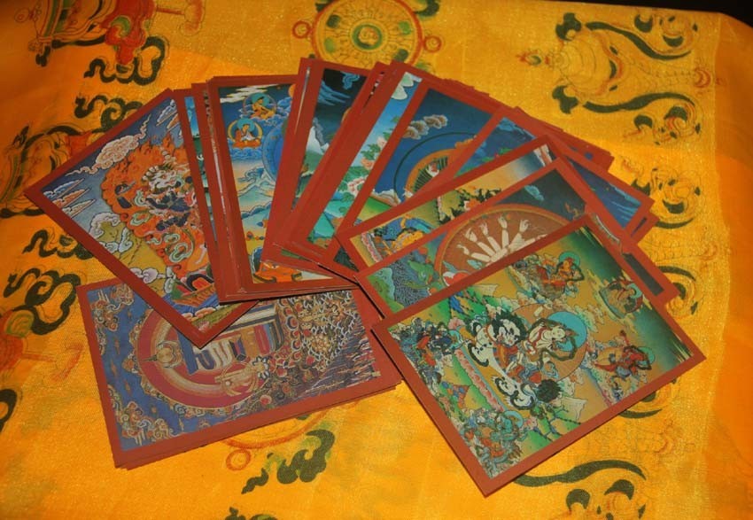 A Set 40 Piece Tibet Buddhism Paper Thangka Cards with explain for each deities A Set 40 Piece Tibet Buddhism Paper Thangka Cards with explain for each deities
