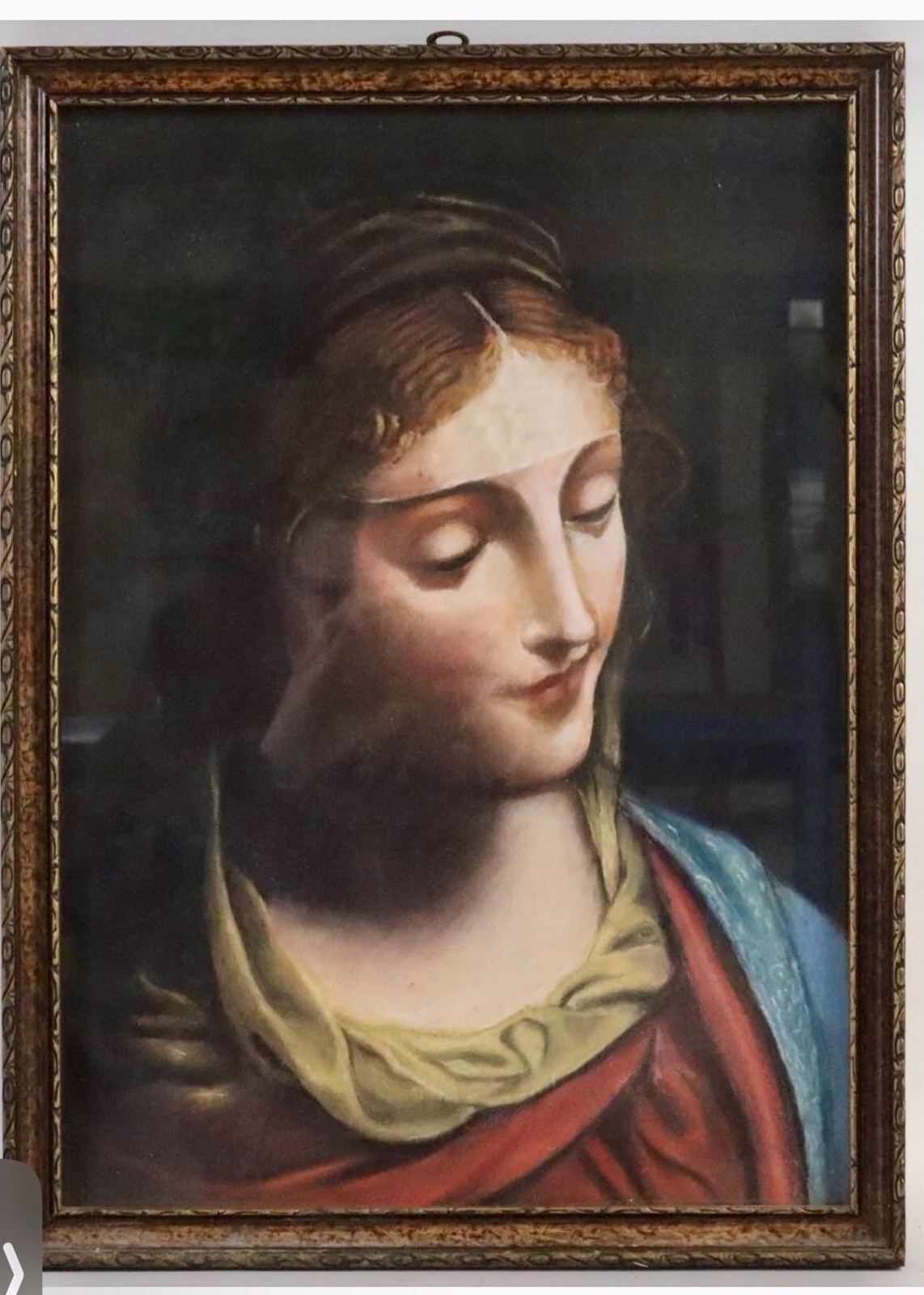 Early European 1920’s, Portrait, Retablo Blessed Mother Mary,Mother Of Sorrow, Early European 1920’s, Portrait, Retablo Blessed Mother Mary,Mother Of Sorrow,
