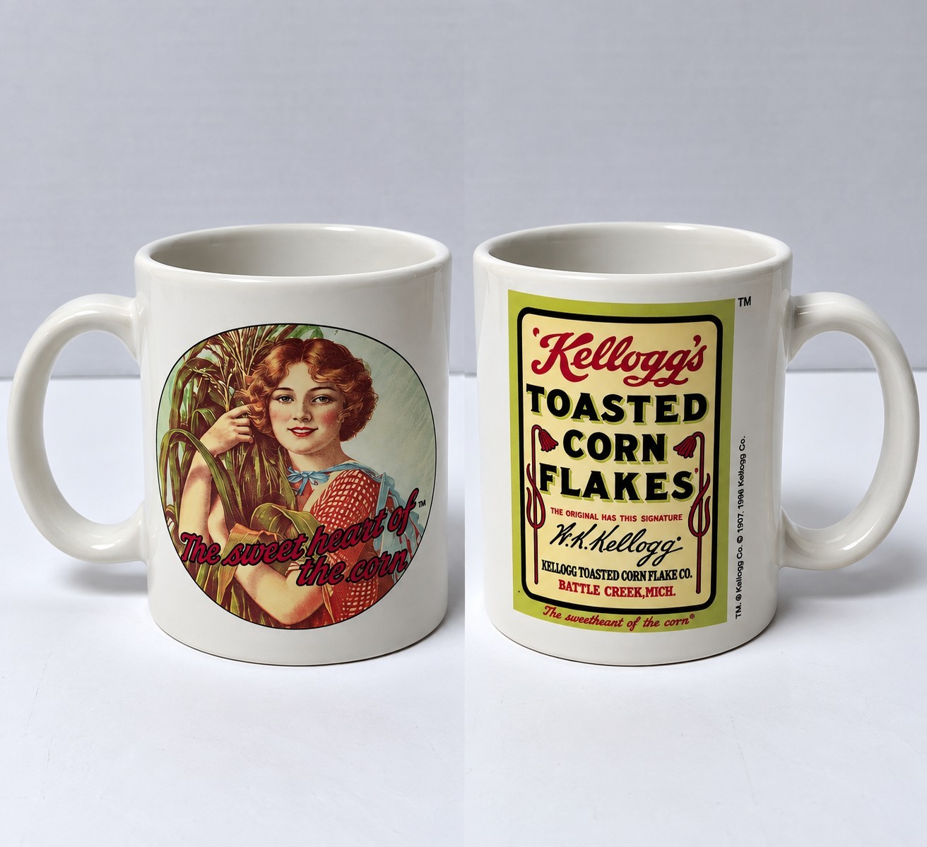 Vintage 1996 Kellogg's 90th Anniversary Mug Sweetheart of the Corn 1907 Vintage 1996 Kellogg's 90th Anniversary Mug Sweetheart of the Corn 1907