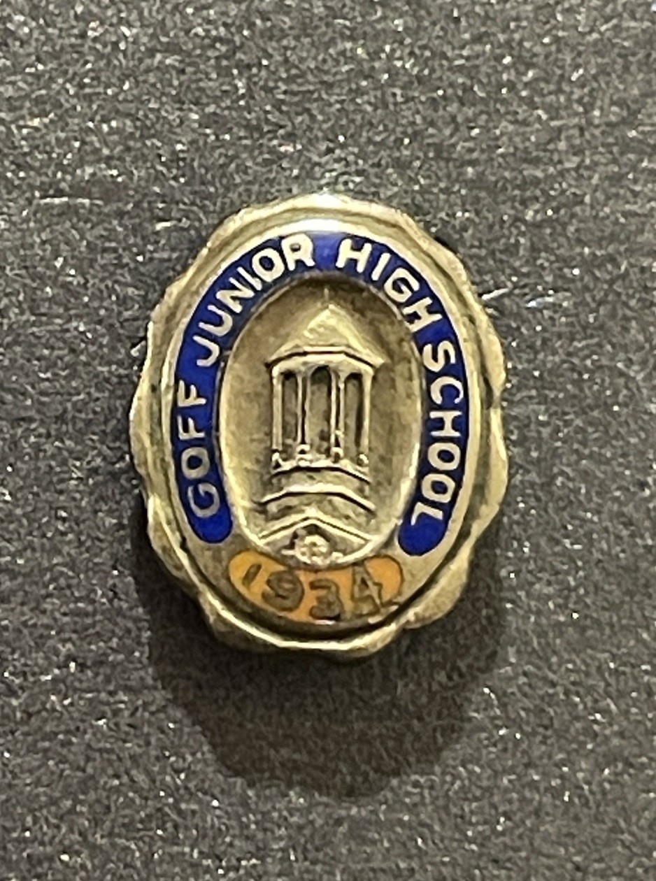 Vintage 1934 Goff Junior High School Class Pin Enamel Lapel Badge JGA Vintage 1934 Goff Junior High School Class Pin Enamel Lapel Badge JGA