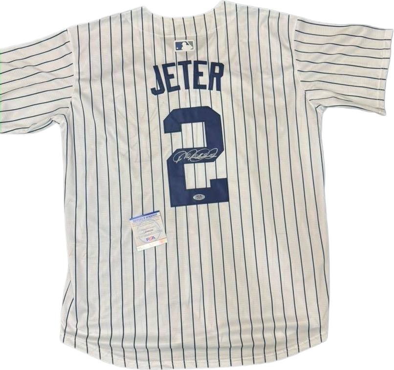 DEREK JETER NY SIGNED AUTOGRAPH BASEBALL JERSEY PSA AUTHENTICATION DEREK JETER NY SIGNED AUTOGRAPH BASEBALL JERSEY PSA AUTHENTICATION