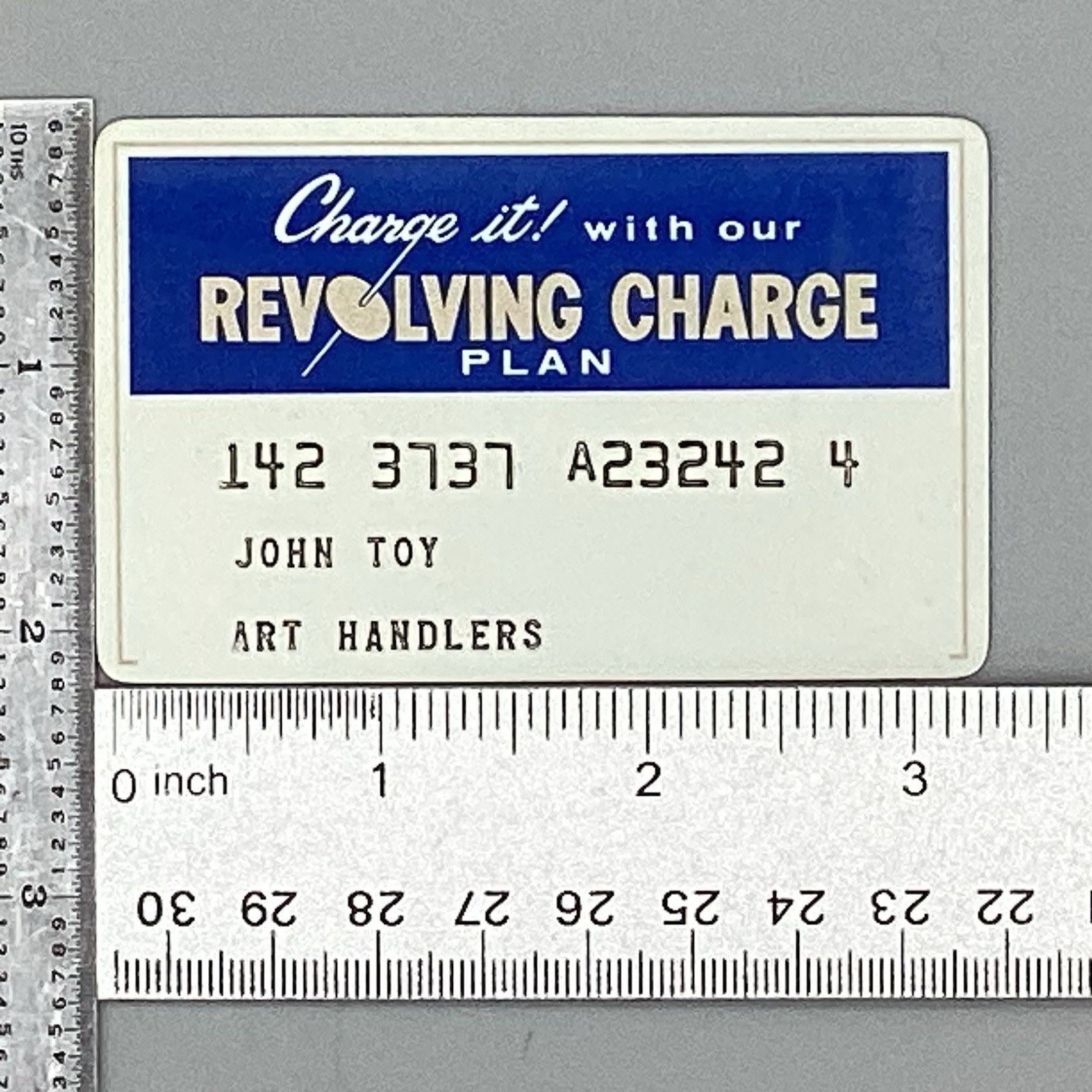 VTG 1960’s Sears Revolving Charge/Credit Card JOHN TOY Art Handlers Mcm HTF VTG 1960’s Sears Revolving Charge/Credit Card JOHN TOY Art Handlers Mcm HTF