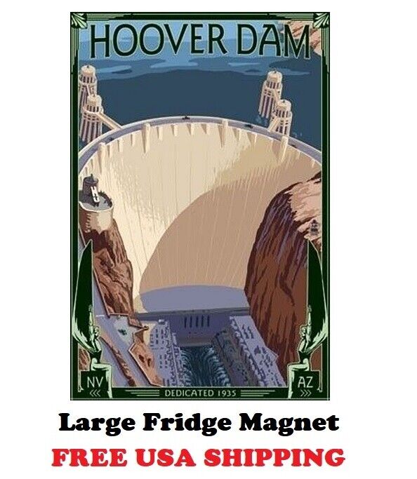 P106 LARGE Hoover Dam Vintage Travel Poster Nice Big Refrigerator Magnet