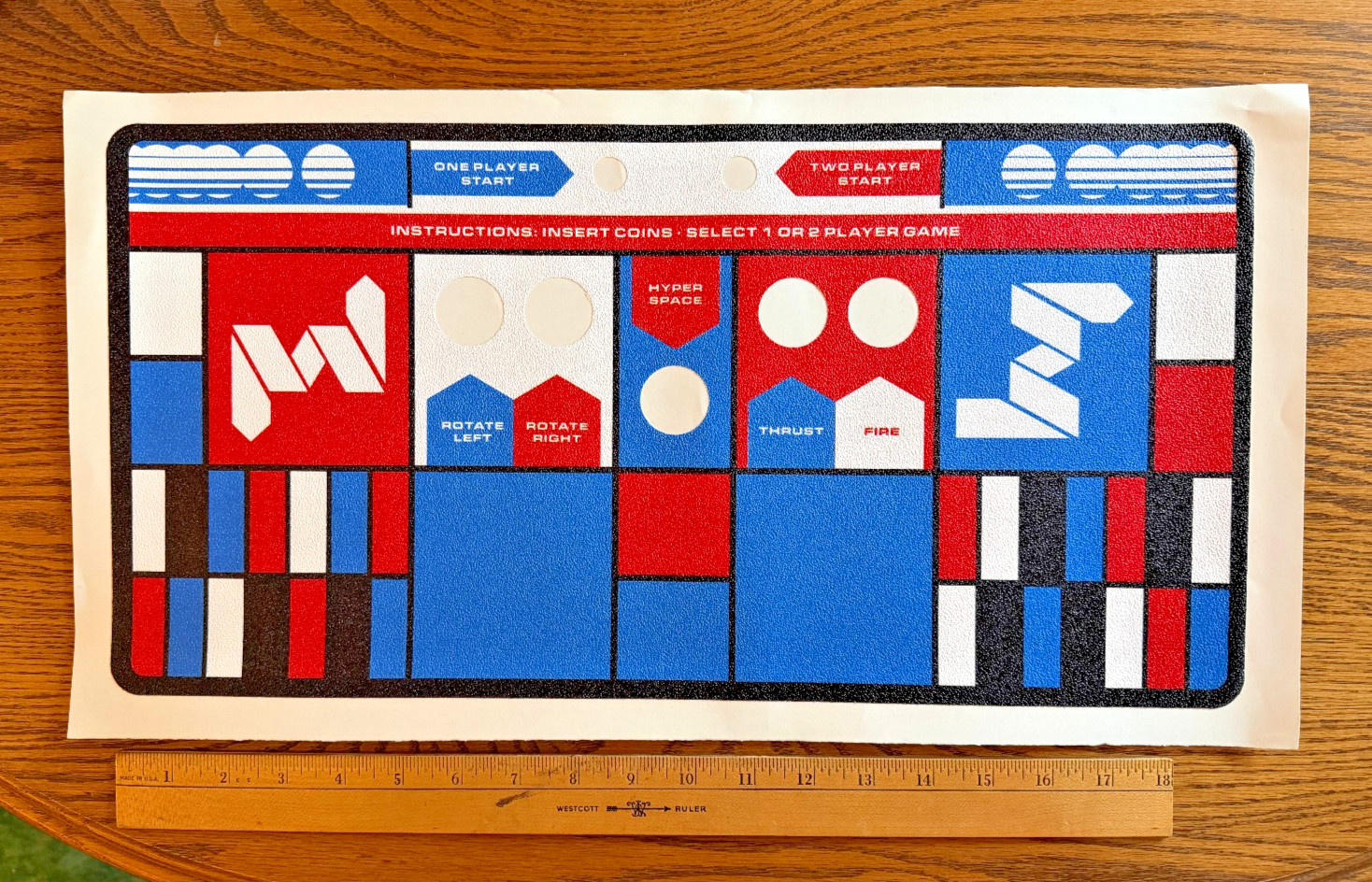 Atari Asteroids Dedicated Upright Arcade Machine Control Panel Overlay Atari Asteroids Dedicated Upright Arcade Machine Control Panel Overlay