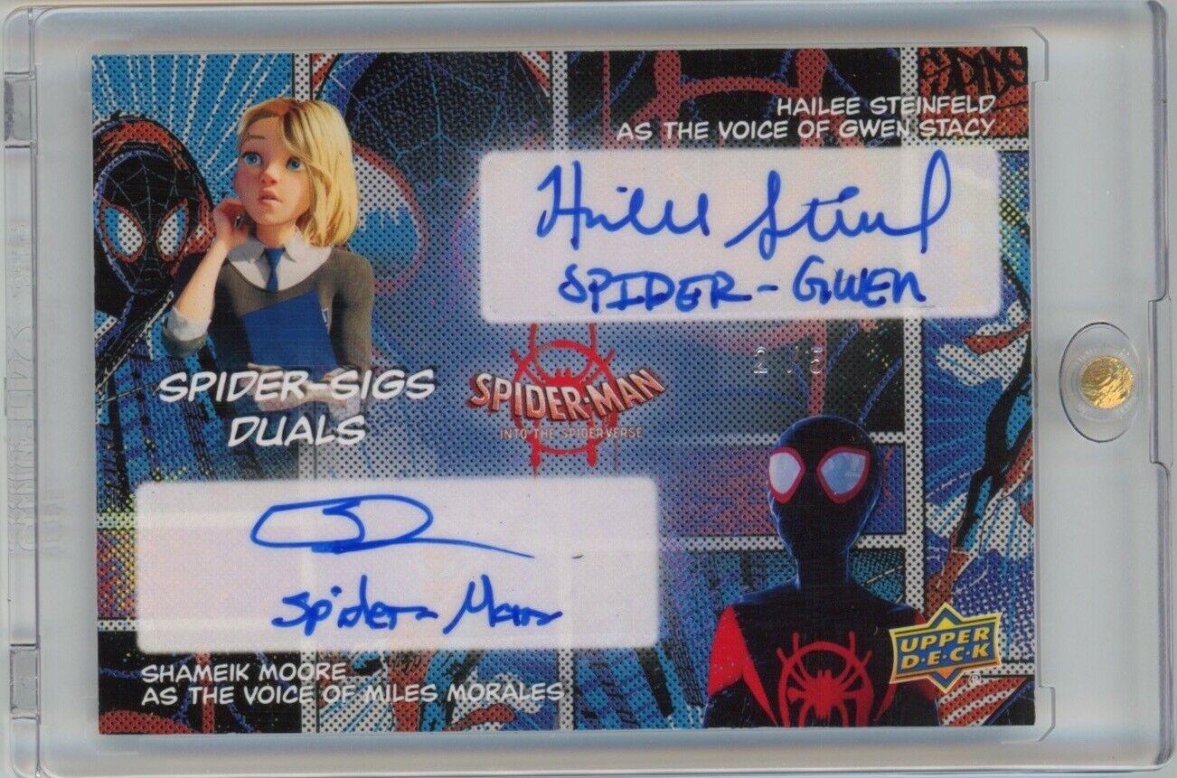 2022 UD Spider-Man Into the Spider-Verse Steinfeld Moore Dual Autograph #d 2/5