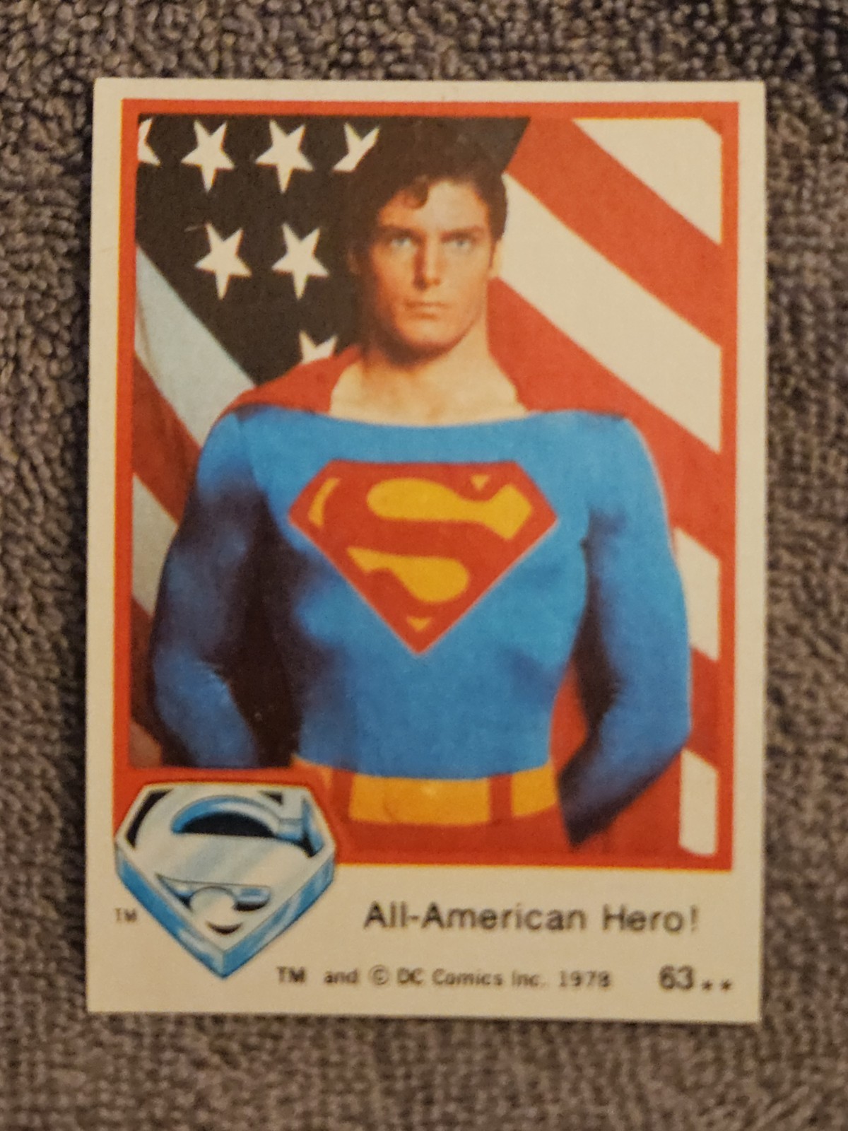 1978 Topps SUPERMAN #63 RC ~ An American Hero Rookie Card 1978 Topps SUPERMAN #63 RC ~ An American Hero Rookie Card