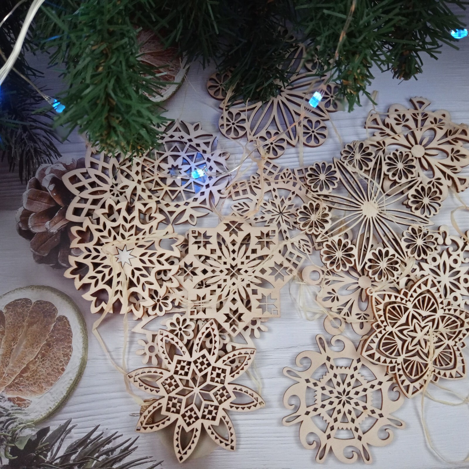 Snowflakes SET of 15 Ukrainian Christmas ornaments for rustic Holiday Decor Snowflakes SET of 15 Ukrainian Christmas ornaments for rustic Holiday Decor