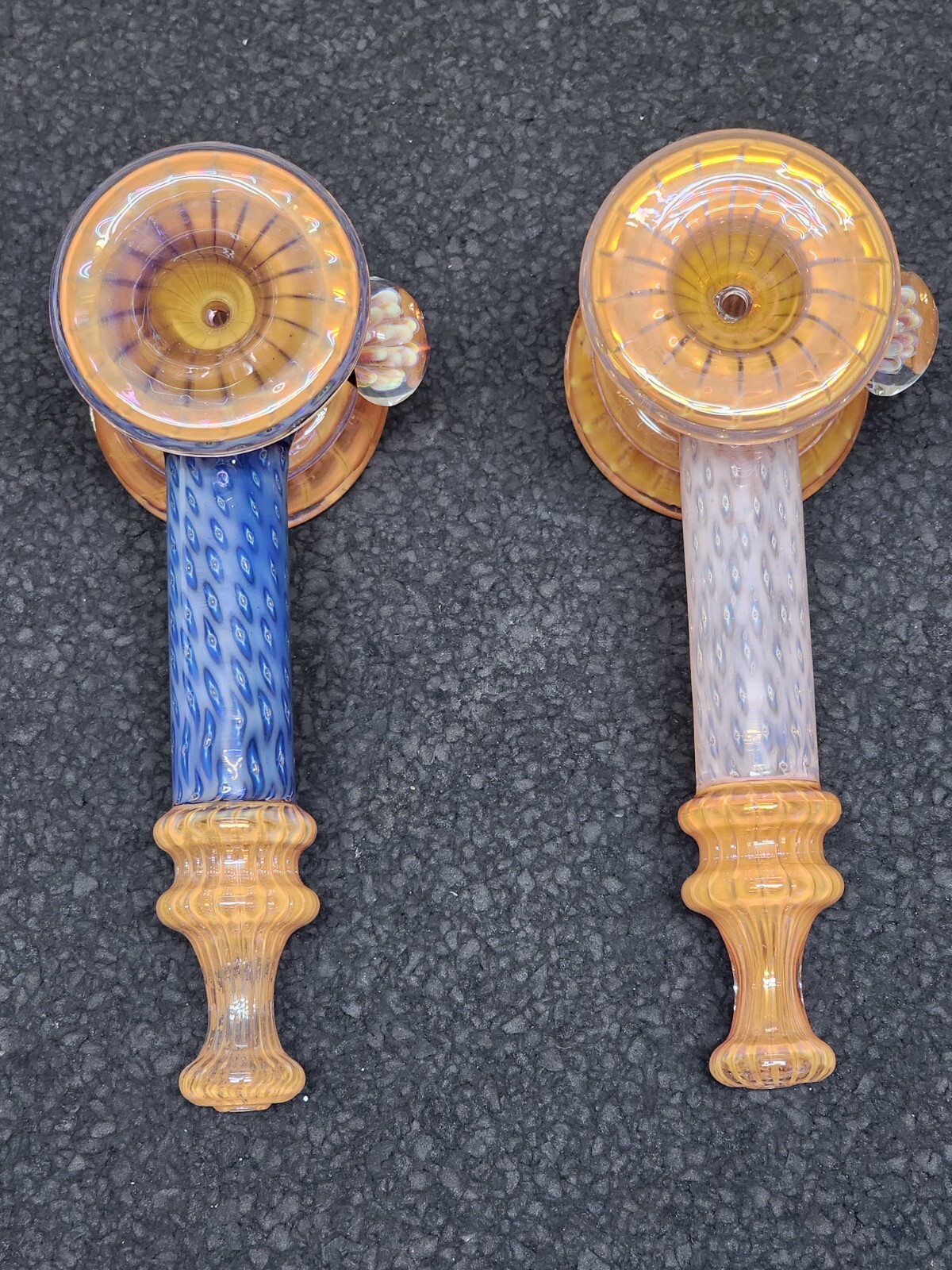 🔥 2 Stunning Custom-Made Hammer Glass Bubblers– Color-Changing Marble Opal 🔥 2 Stunning Custom-Made Hammer Glass Bubblers– Color-Changing Marble Opal